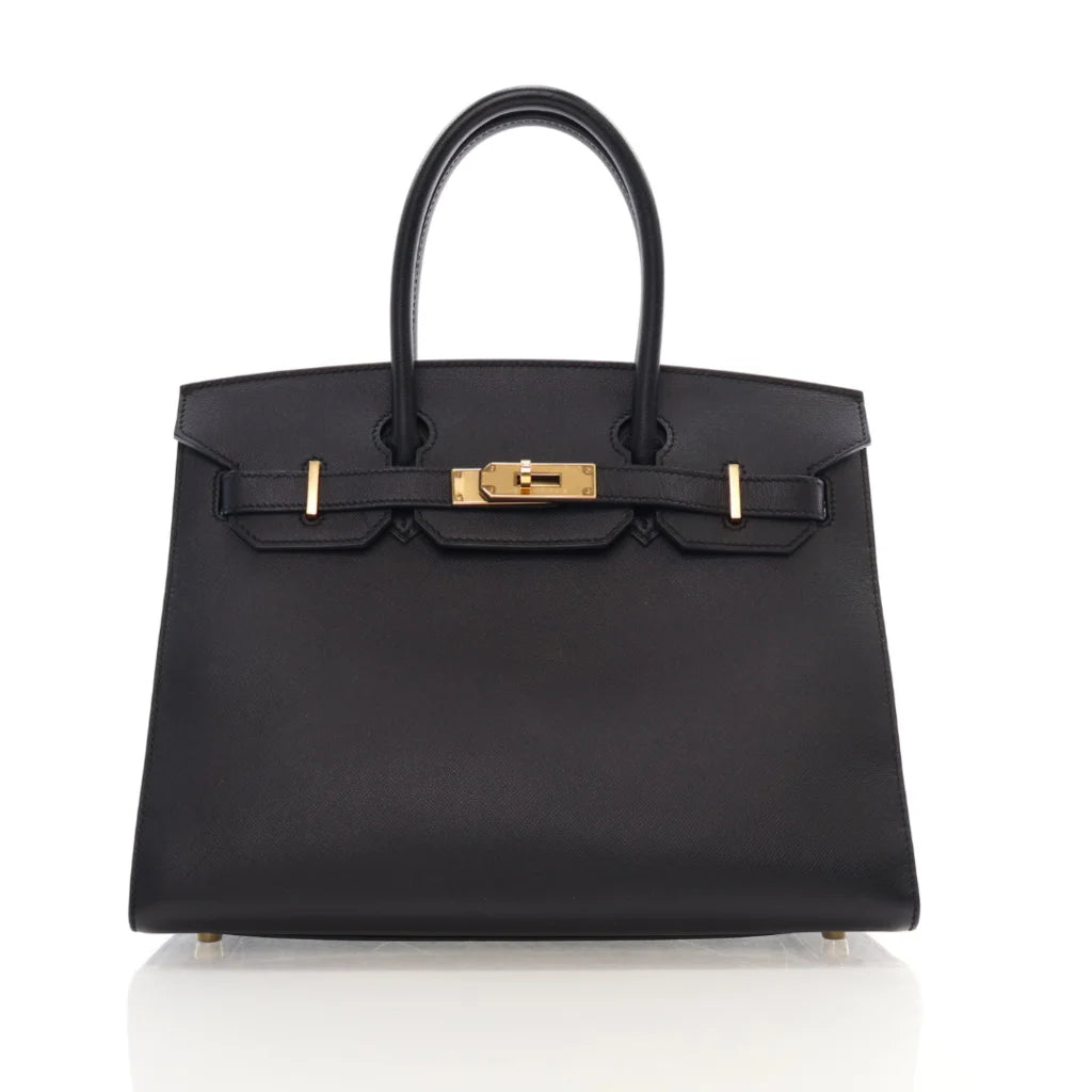 Hermes Noir Madame Birkin 30 Sellier L-OLX77Y