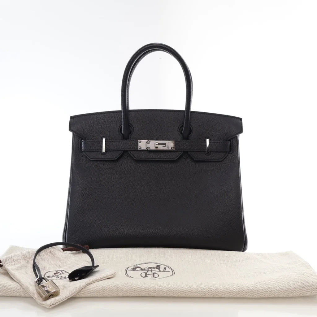 Hermes Noir Epsom Birkin 30 L-RIPU0X