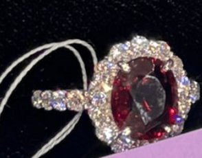 RED SPINEL GIA CERT 2.55CT PT 950 1.22CT DIA DXBS6368