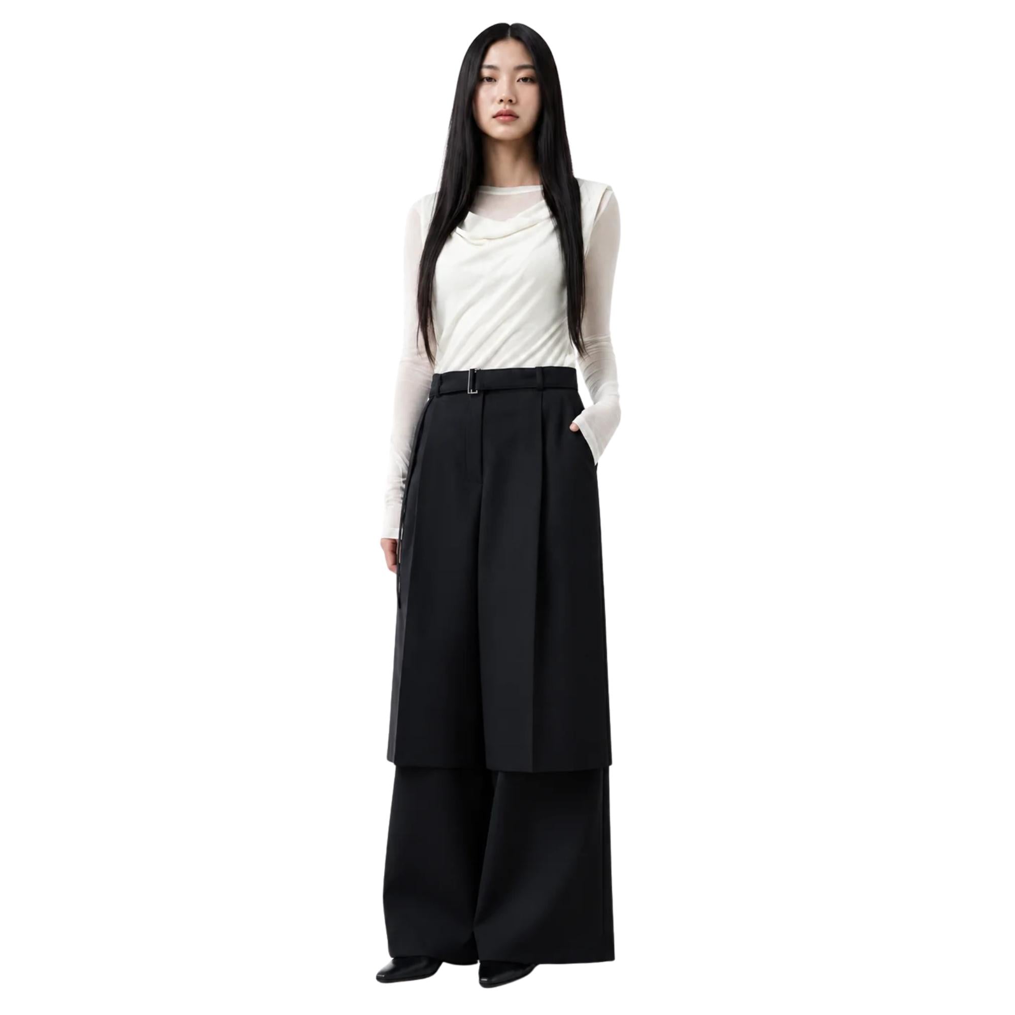LAYERED BERMUDA-TROUSERS (بنطلون)“NOIR”
