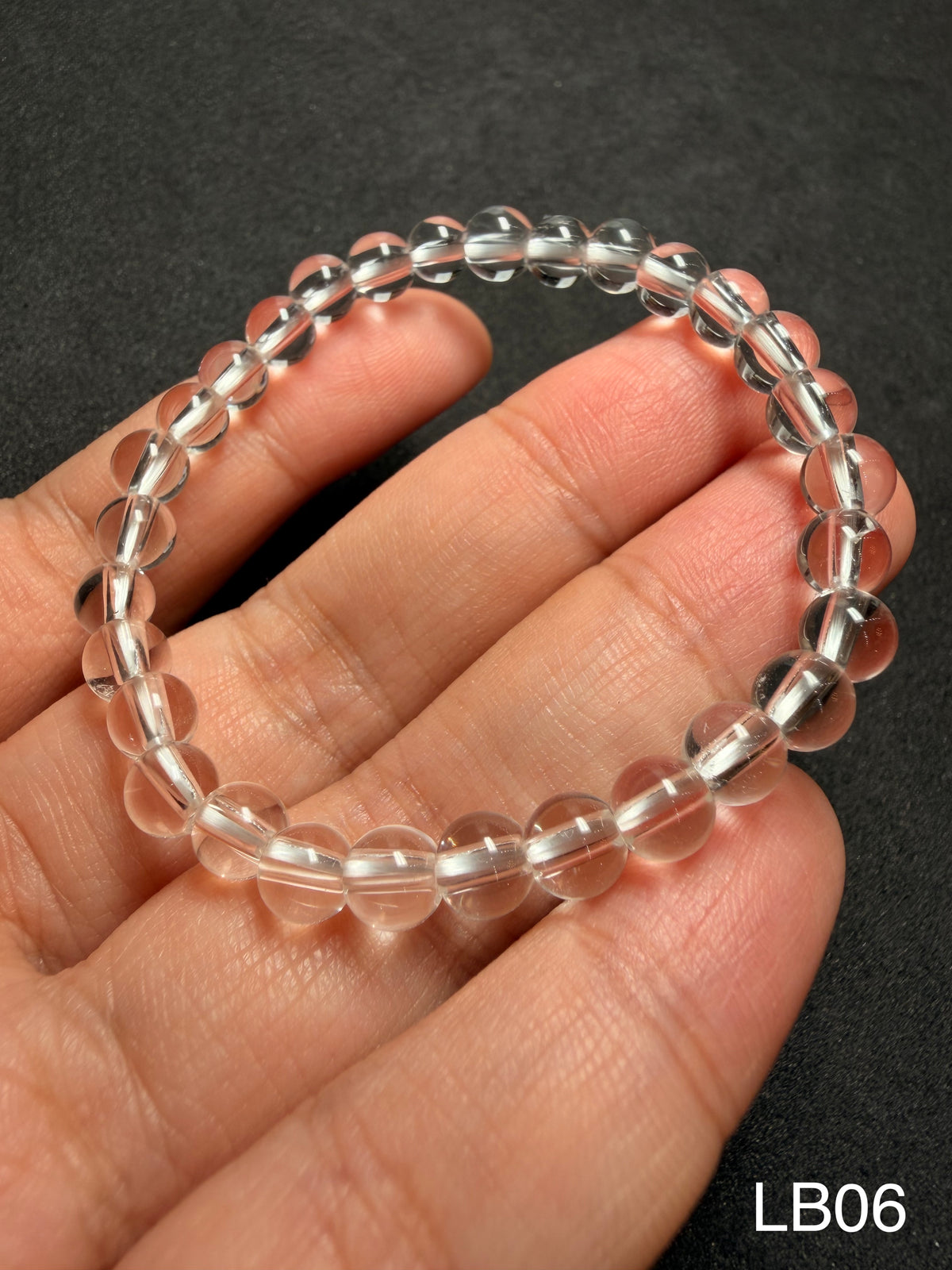 6mm Clear Lemurian Bracelet LB06