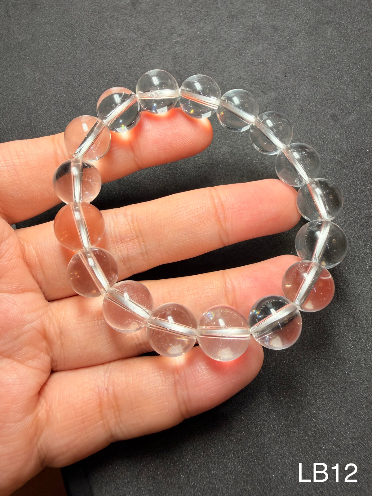 12mm Clear Lemurian Bracelet LB12