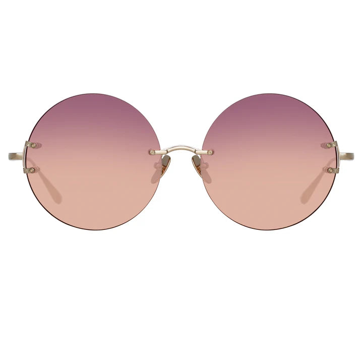 LOTUS ROUND SUNGLASSES IN LIGHT GOLD ANC1080