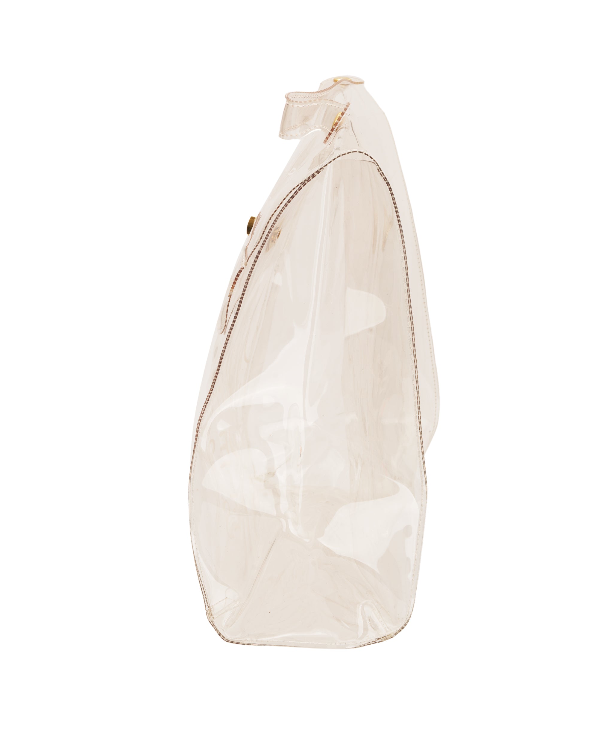 HERMES VINYL KELLY SOUVENIR DE L' EXPOSITION 1997 CLEAR HAND BAG GOLD HARDWARE 90327407