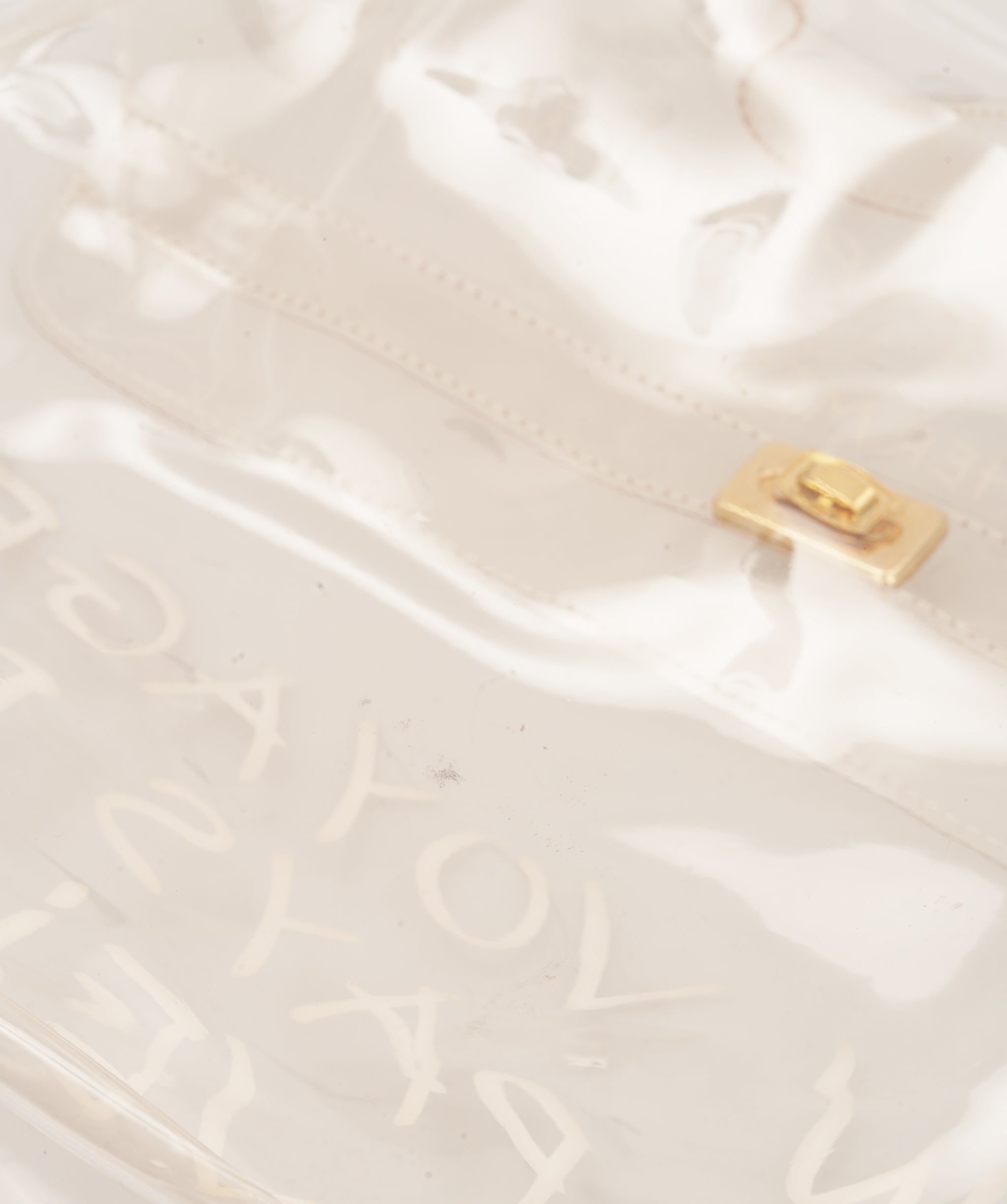 HERMES VINYL KELLY SOUVENIR DE L' EXPOSITION 1997 CLEAR HAND BAG GOLD HARDWARE 90327407