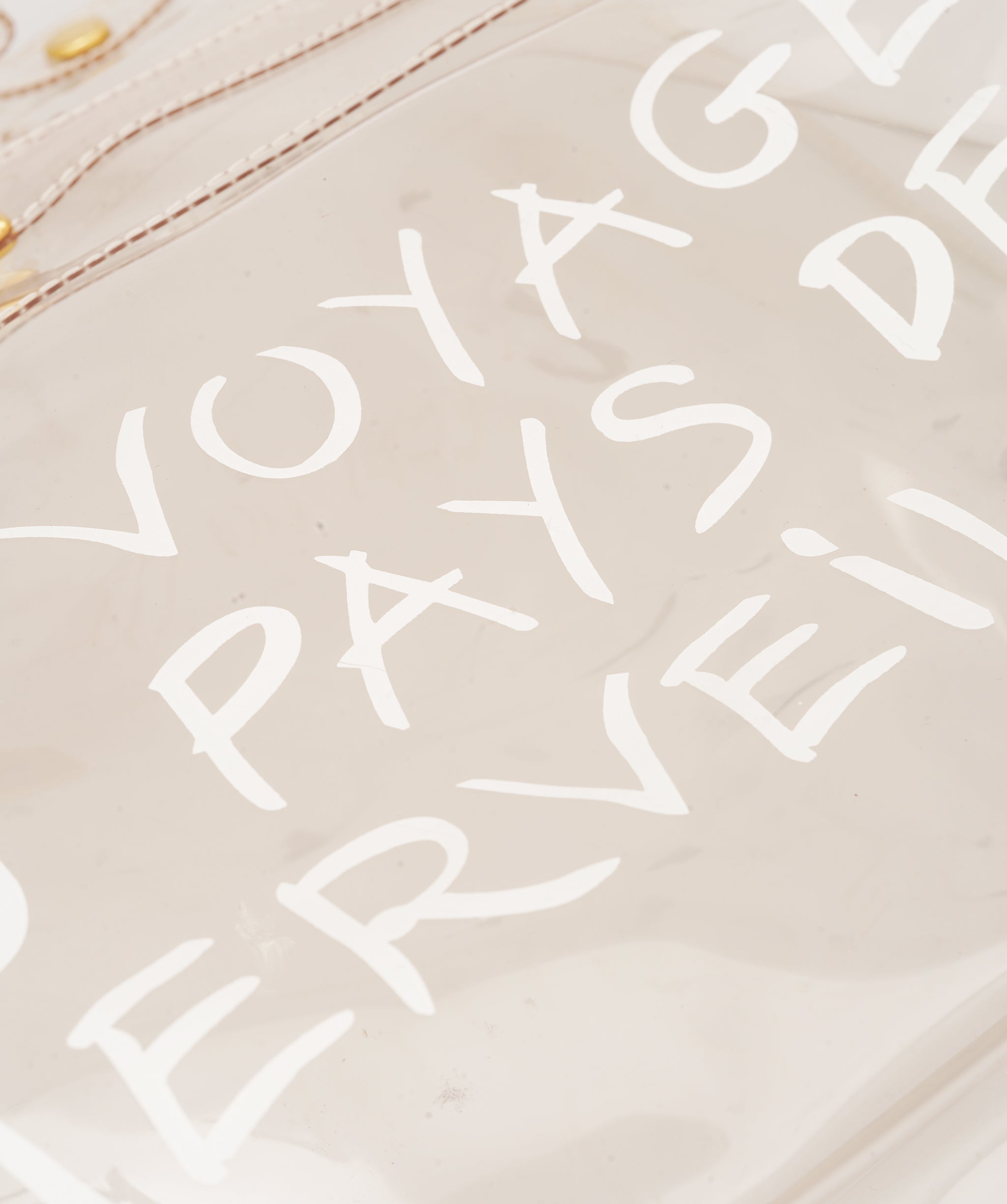 HERMES VINYL KELLY SOUVENIR DE L' EXPOSITION 1997 CLEAR HAND BAG GOLD HARDWARE 90327407