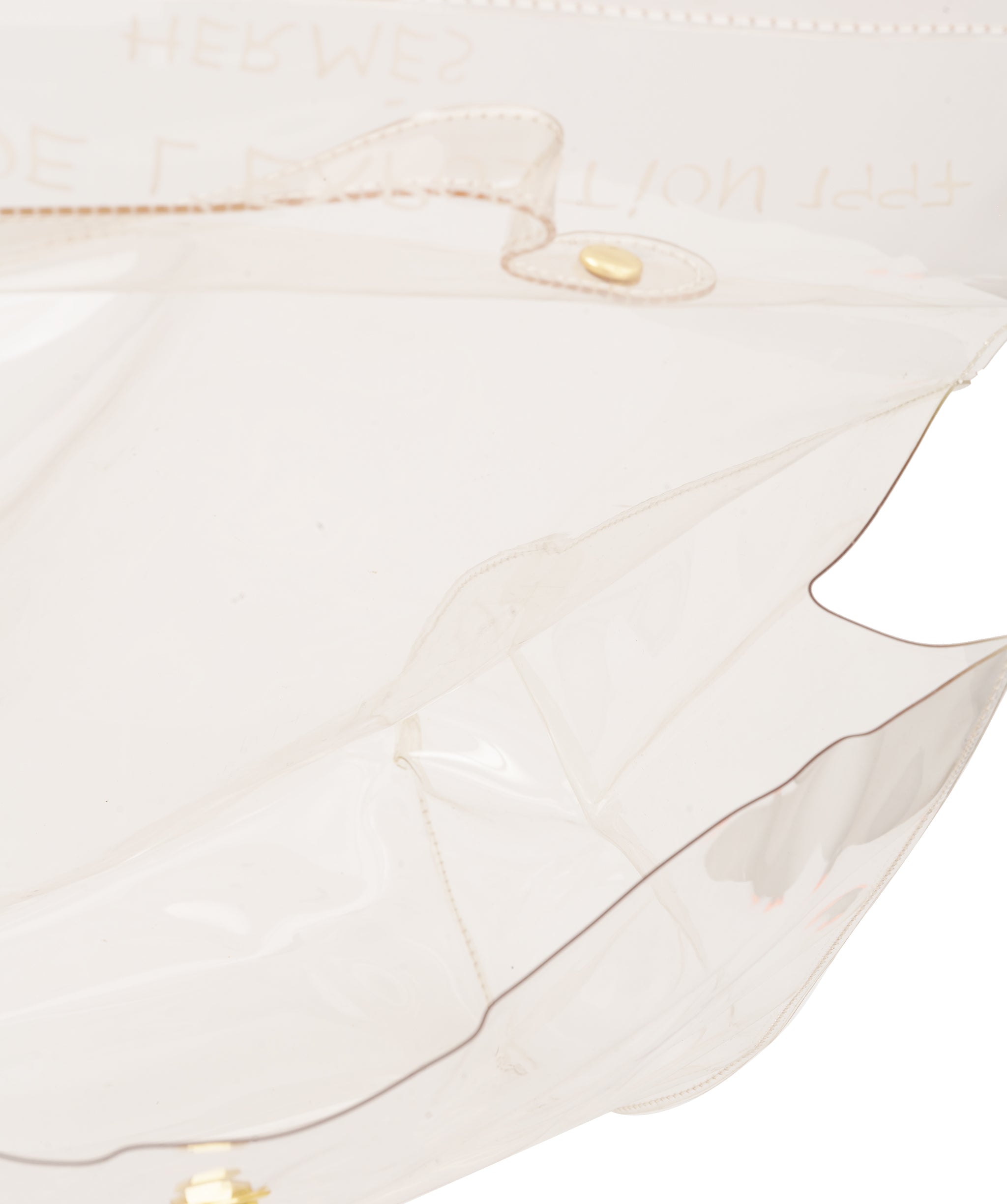 HERMES VINYL KELLY SOUVENIR DE L' EXPOSITION 1997 CLEAR HAND BAG GOLD HARDWARE 90327407