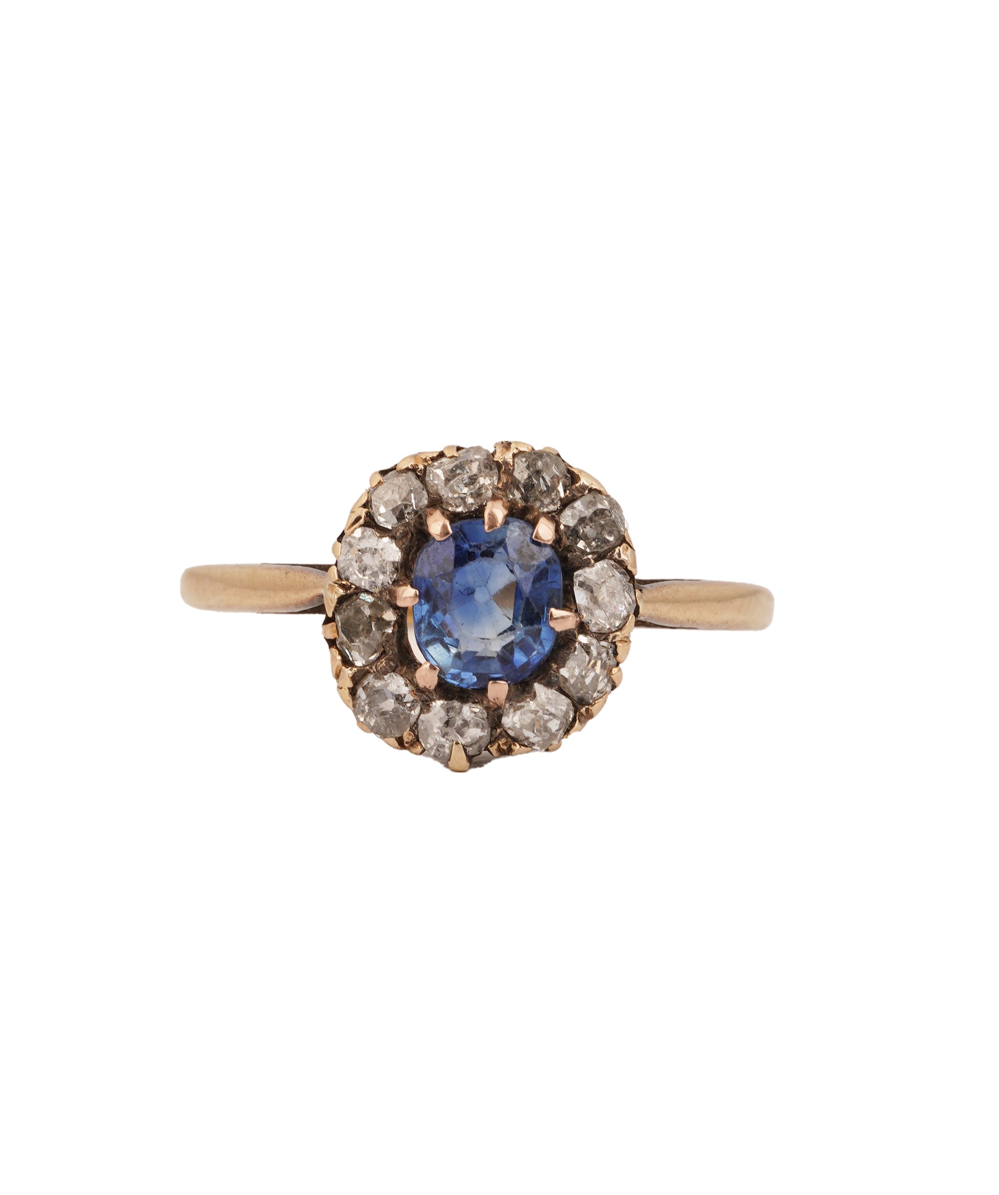 SAPPHIRE DIAMOND CLUSTER RING QK10
