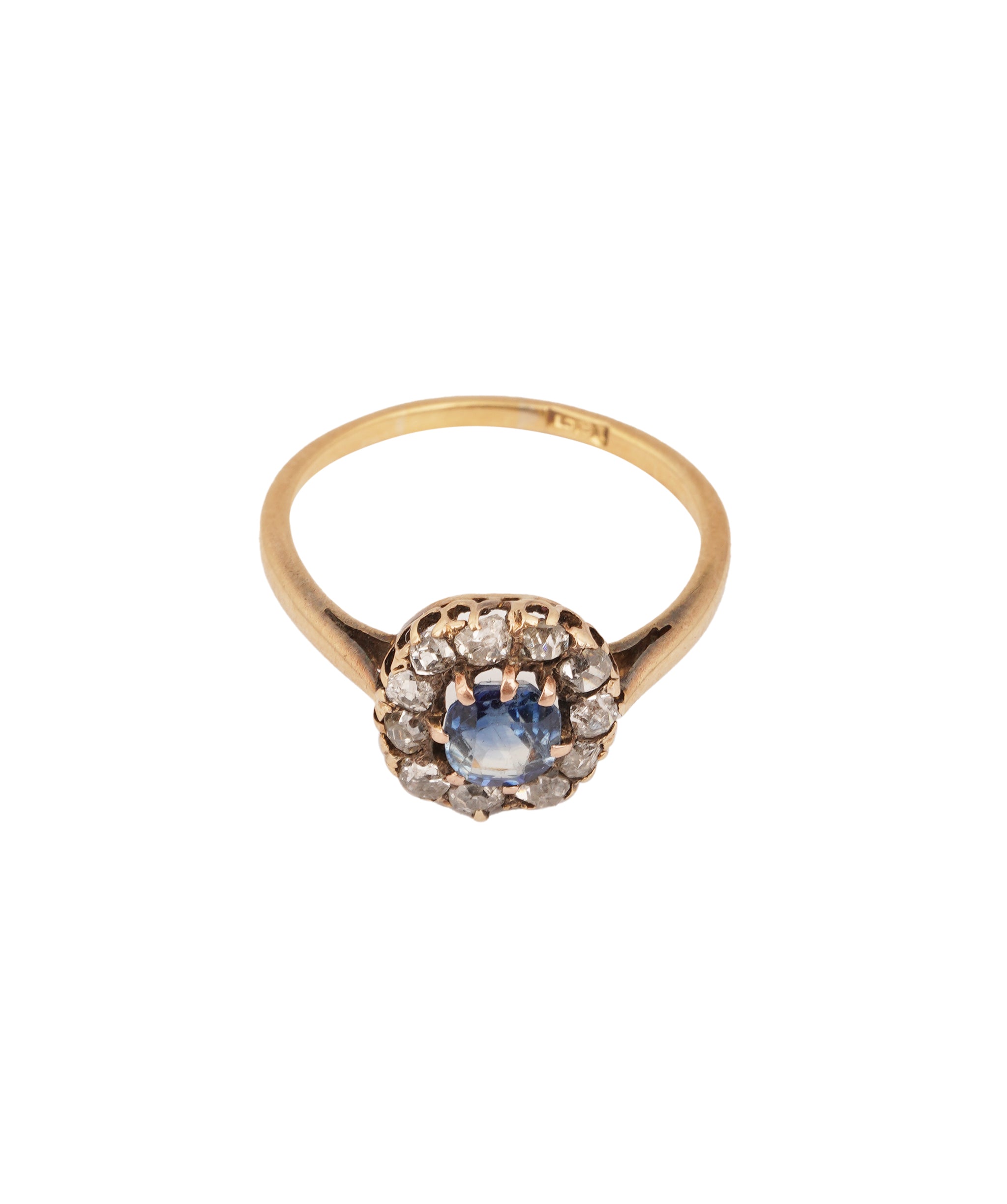 SAPPHIRE DIAMOND CLUSTER RING QK10