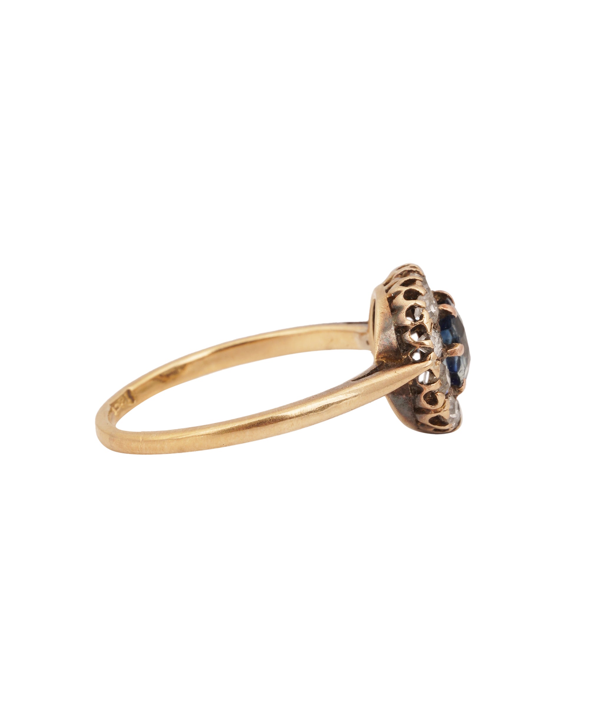 SAPPHIRE DIAMOND CLUSTER RING QK10