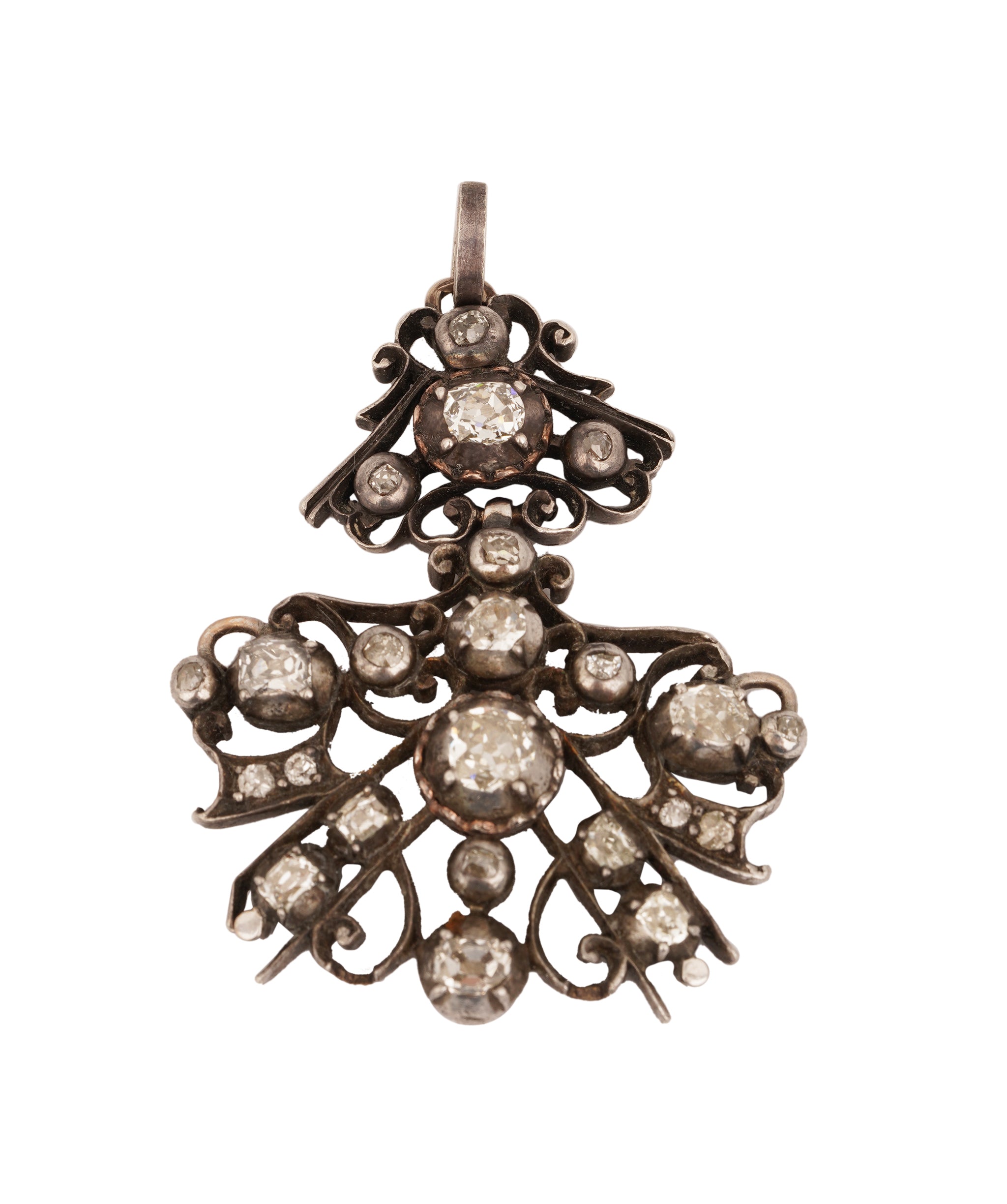 SILVER DIAMOND CLUSTER PENDANT RJ4