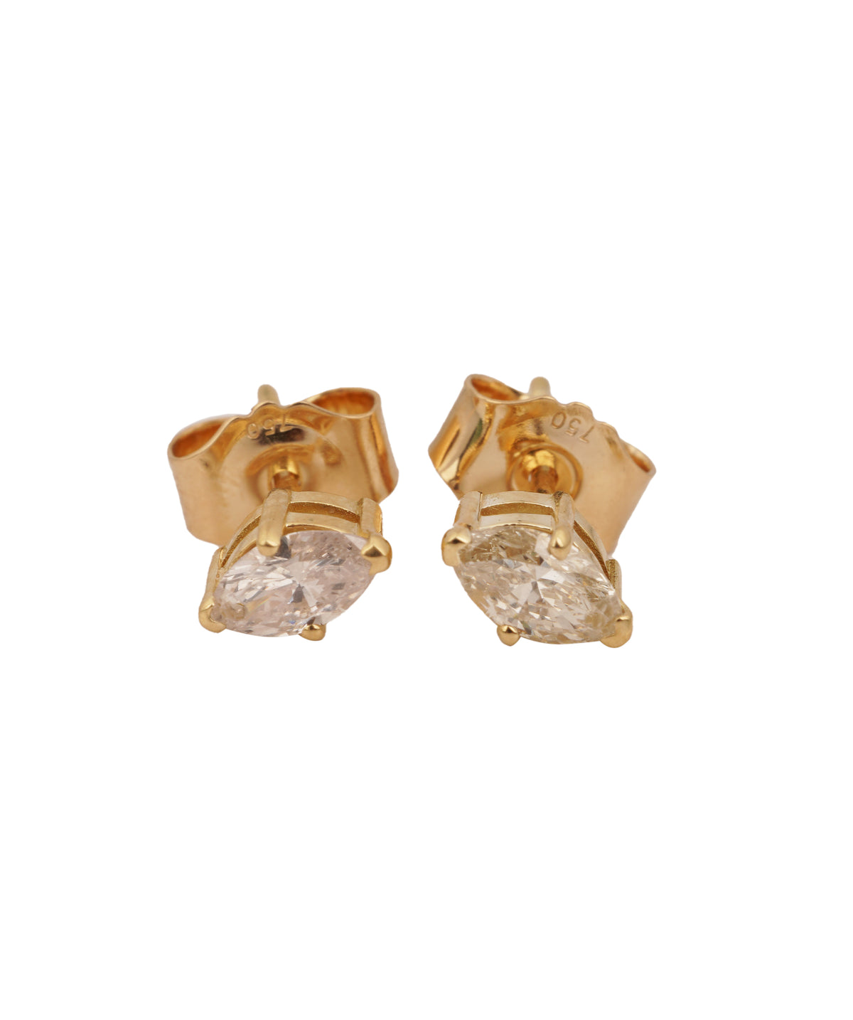0.45ct Fancy Champagne Marquise Diamond Gold Earring Studs ANL0122