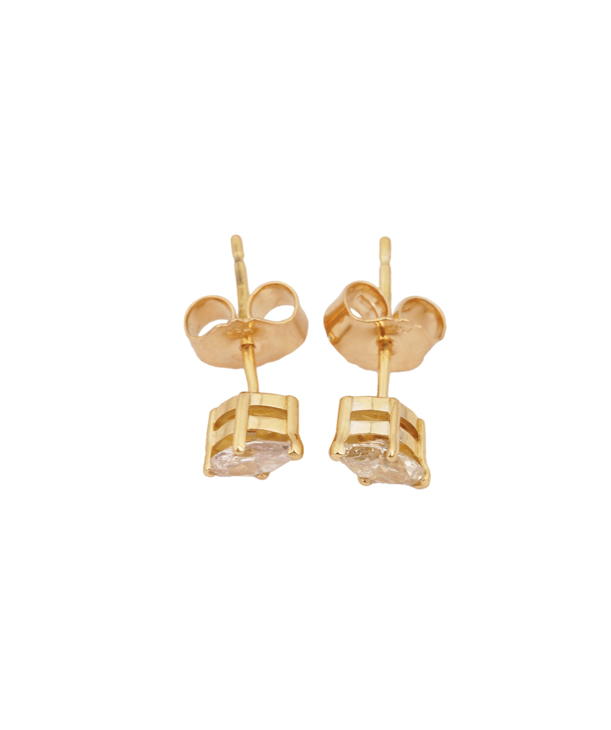 0.45ct Fancy Champagne Marquise Diamond Gold Earring Studs ANL0122