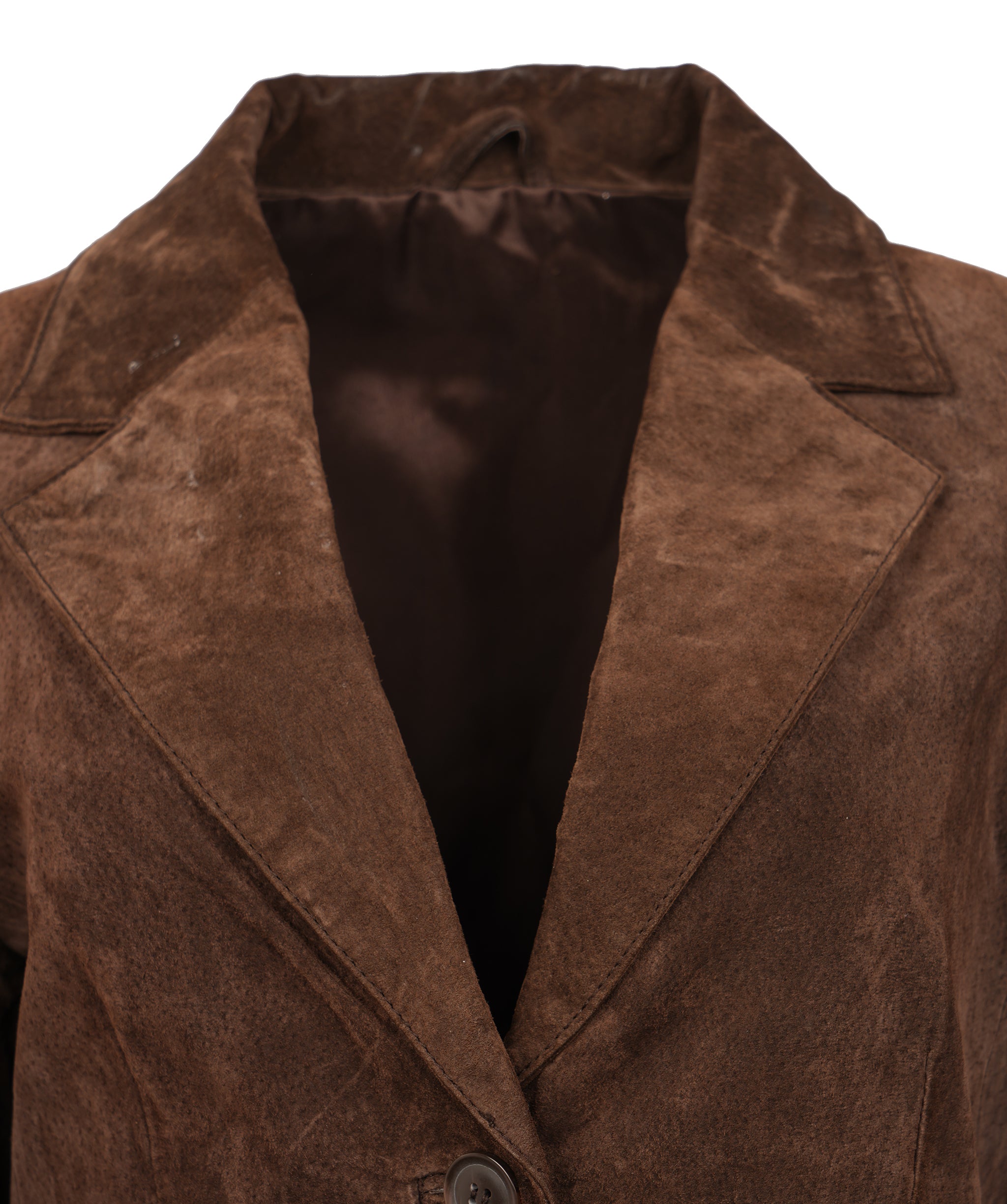 Brown Genuine Suede Leather Blazer  ALC4329