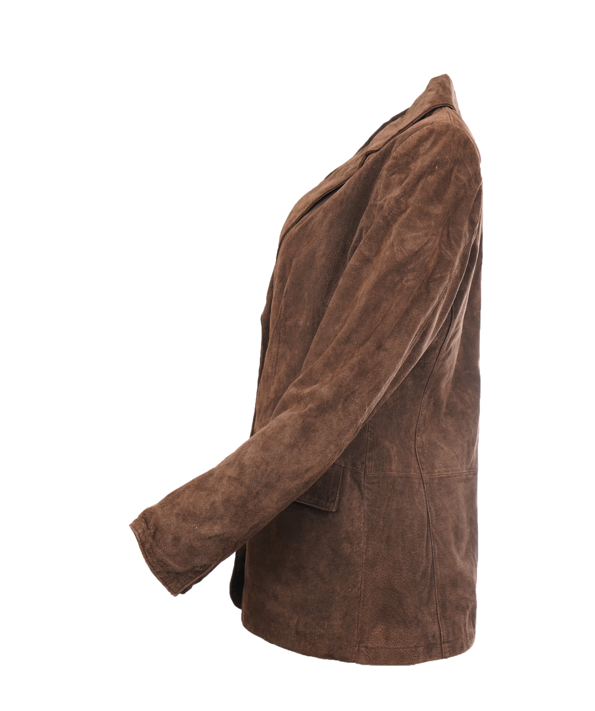 Brown Genuine Suede Leather Blazer  ALC4329