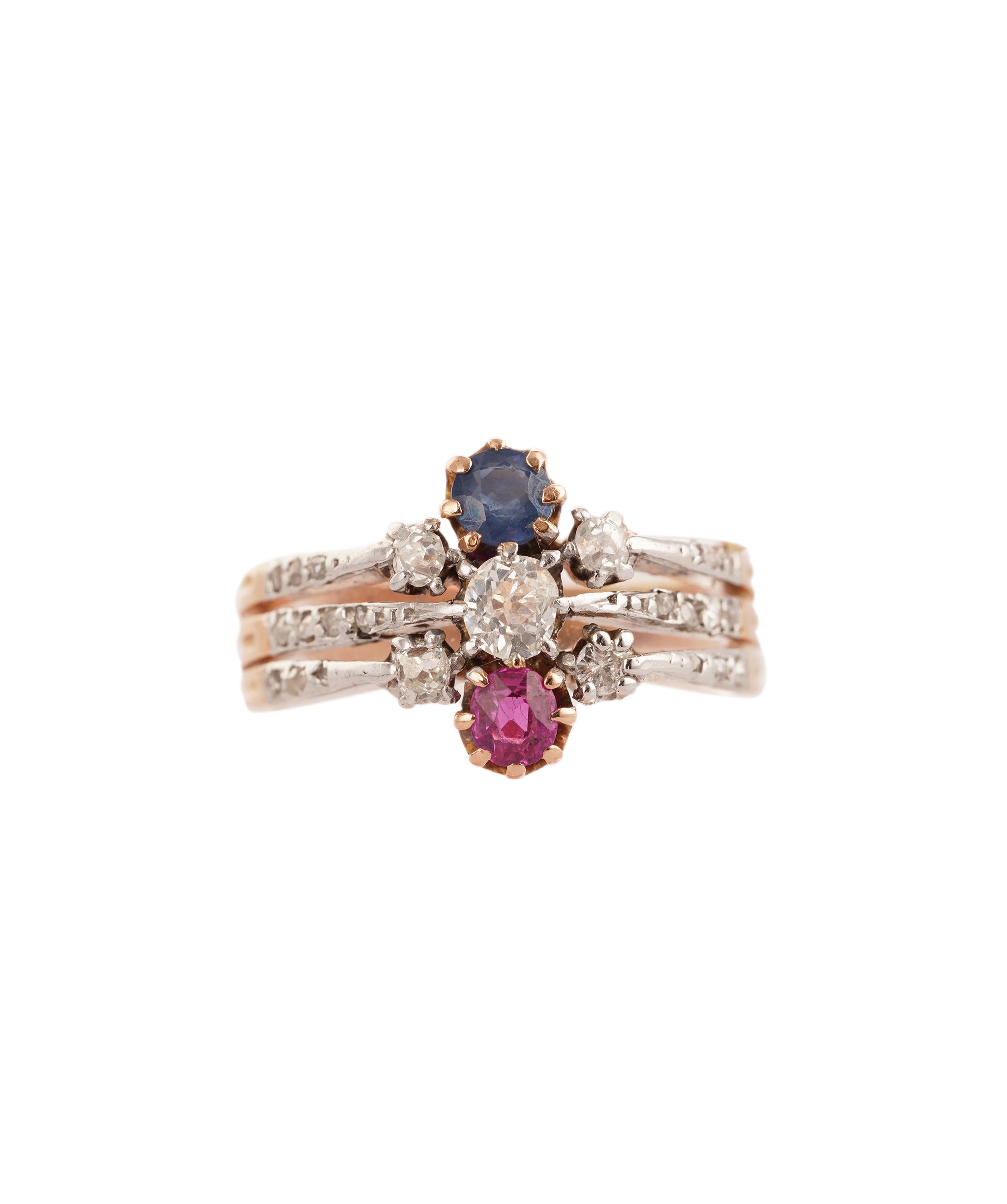 An Antique Ruby, Diamond and Sapphire Ring WA90632