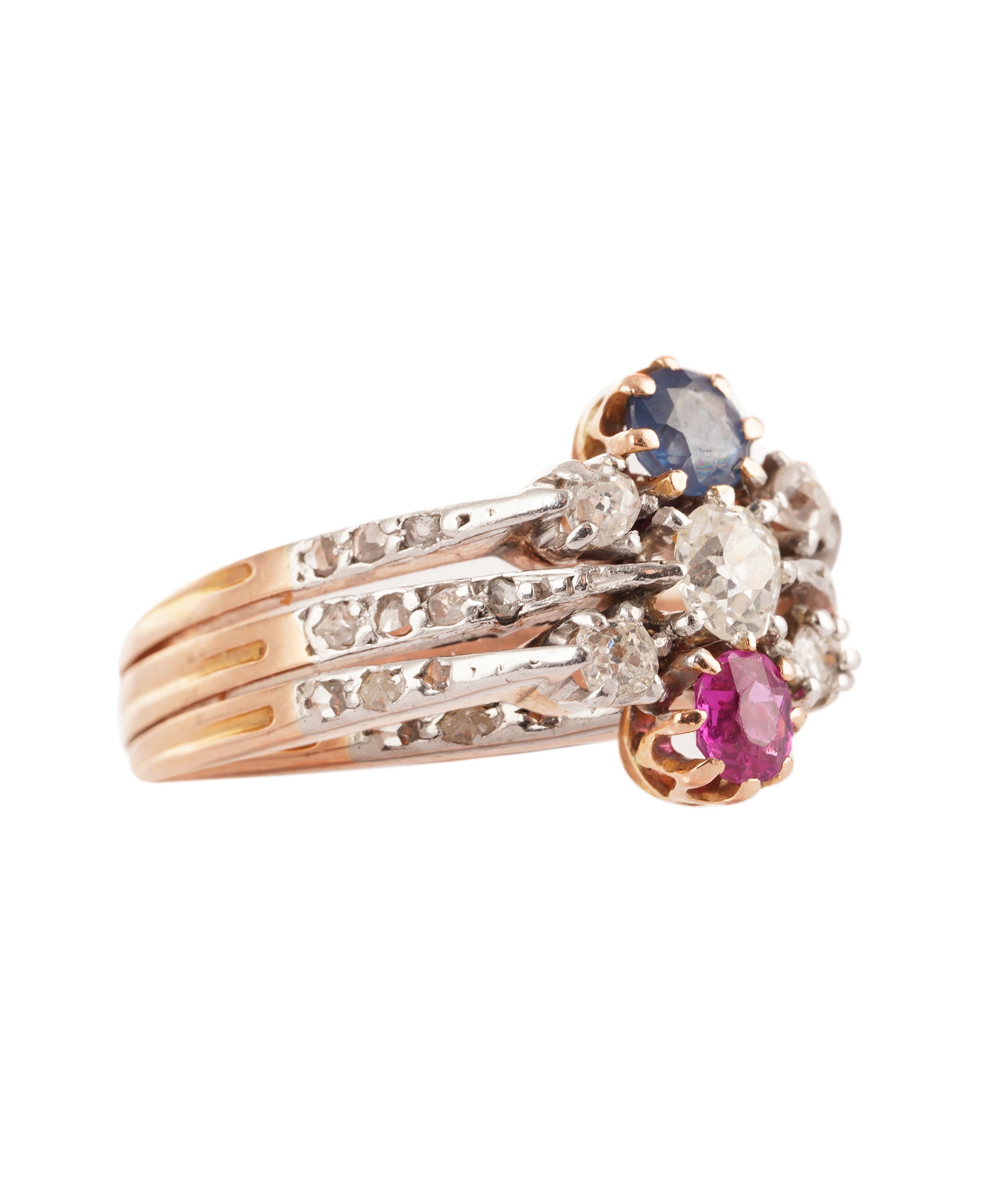An Antique Ruby, Diamond and Sapphire Ring WA90632