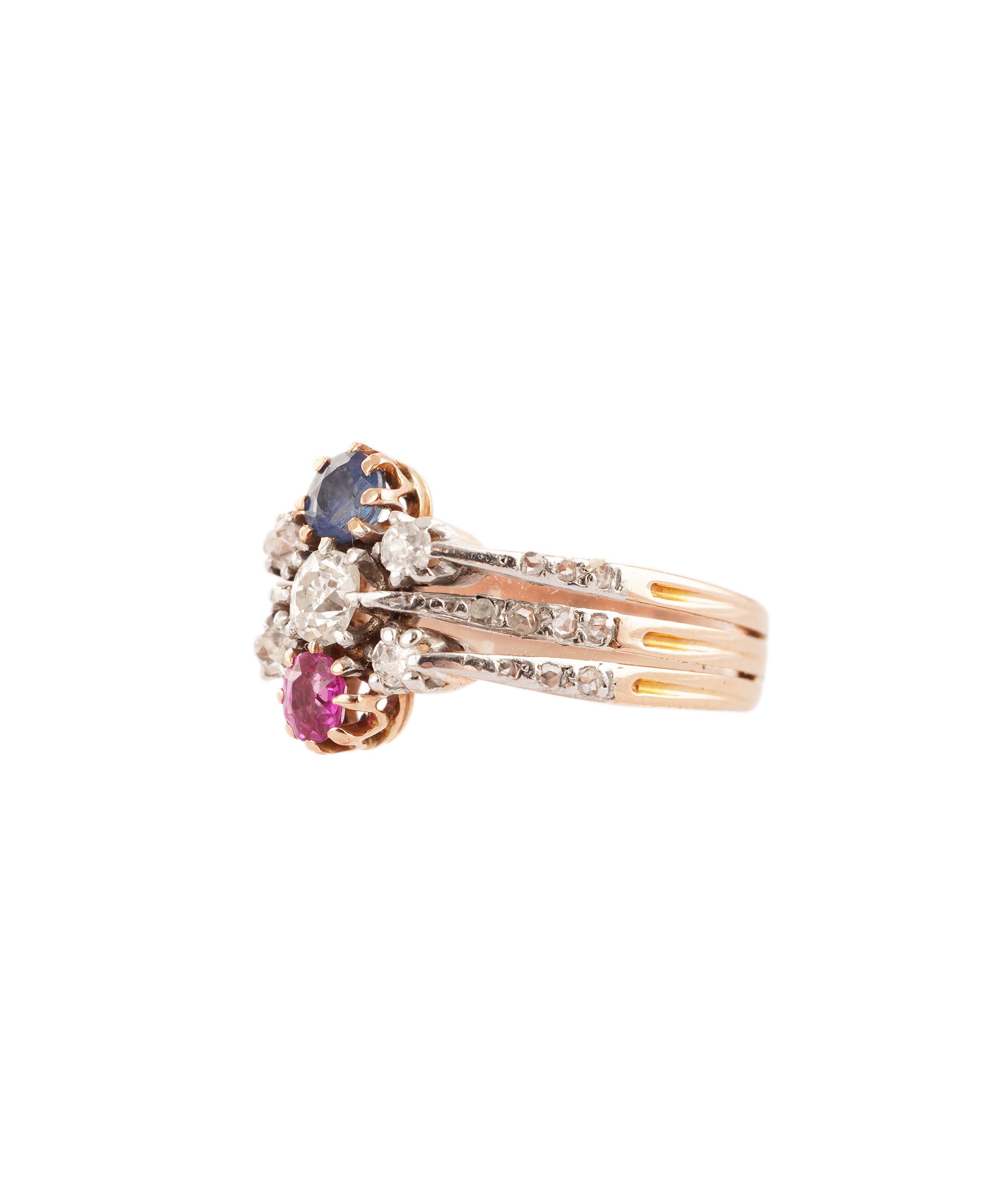 An Antique Ruby, Diamond and Sapphire Ring WA90632