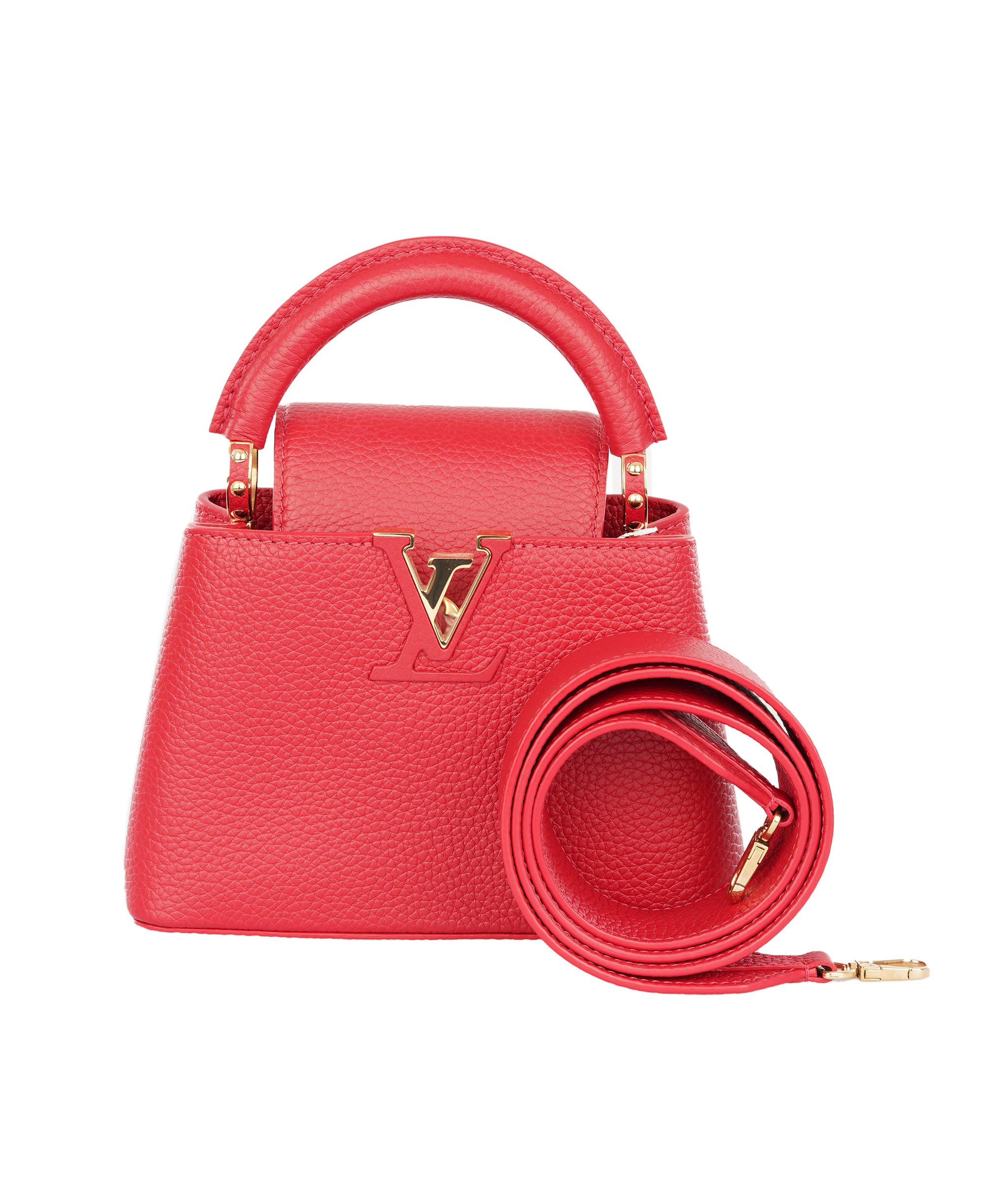 Louis Vuittion Scarlet Red Capucines Mini Taurillon Leather Bag ALTC1188
