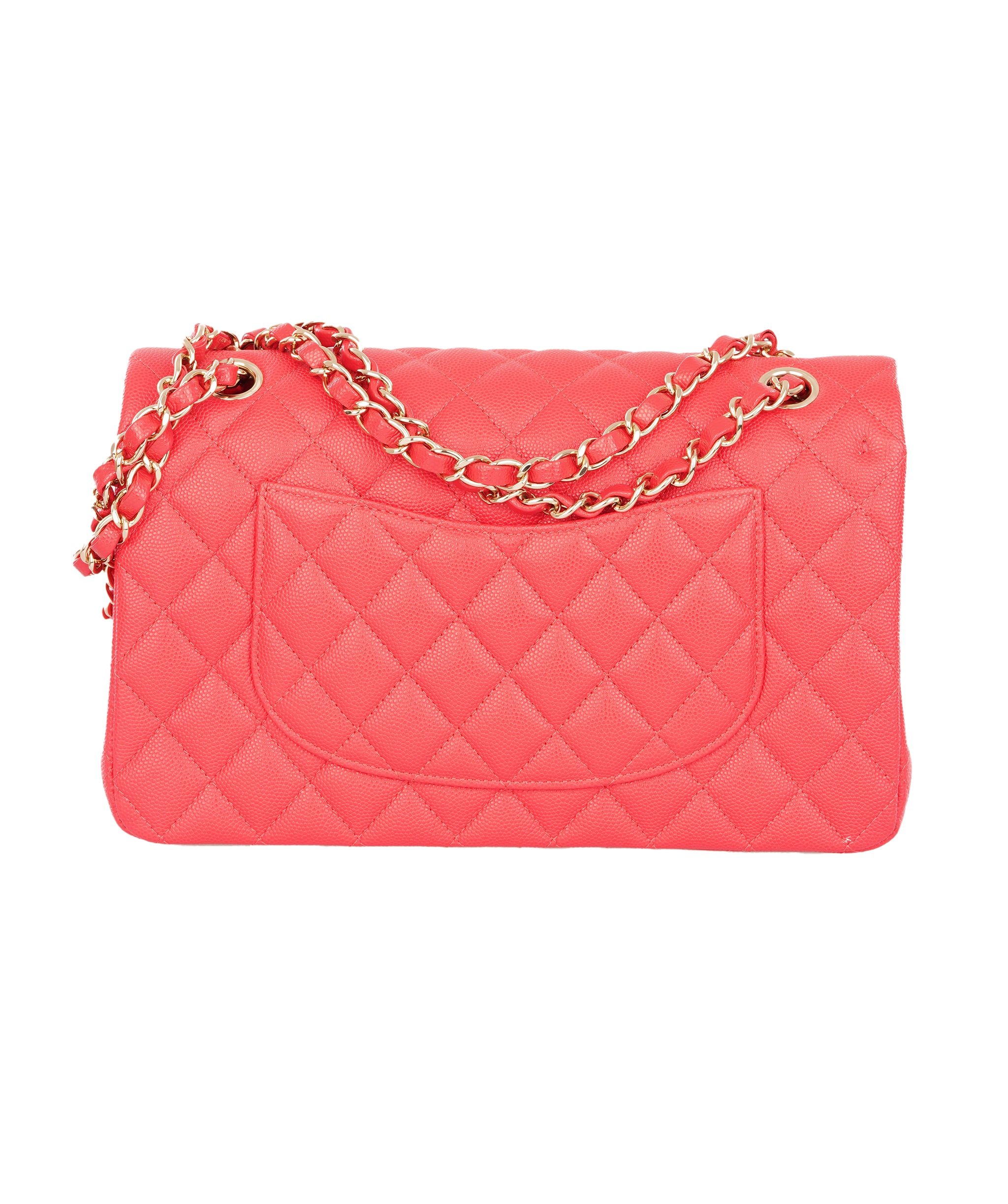 Chanel Vibrant Red Quilted Caviar Leather Classic Double Flap Bag  ALTC1185