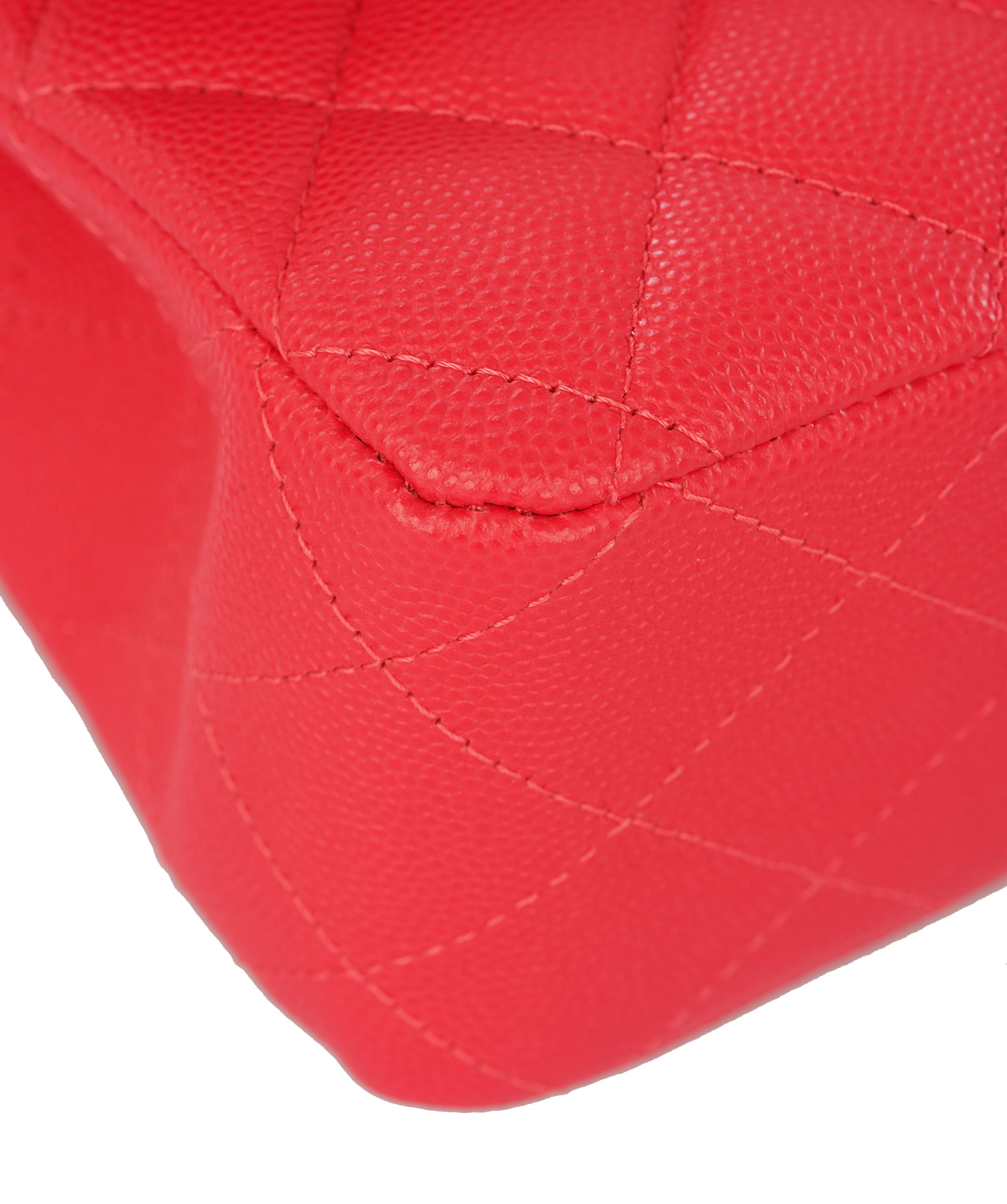 Chanel Vibrant Red Quilted Caviar Leather Classic Double Flap Bag  ALTC1185