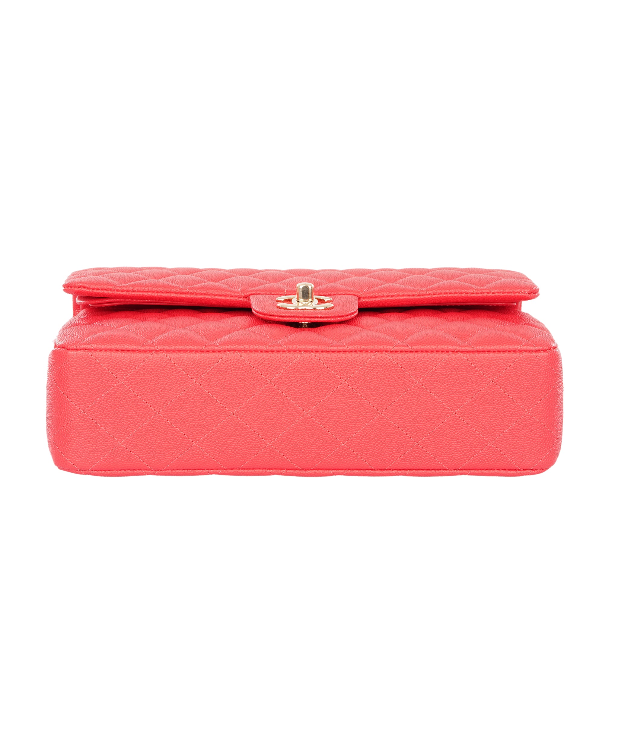Chanel Vibrant Red Quilted Caviar Leather Classic Double Flap Bag  ALTC1185