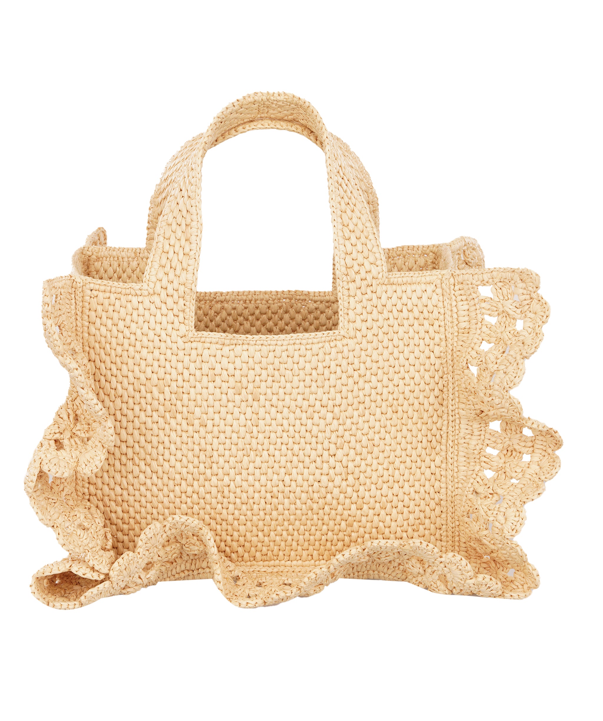 Loewe x Paula's Beige Ibiza Font Ruffla Tote Bag ALTC1186