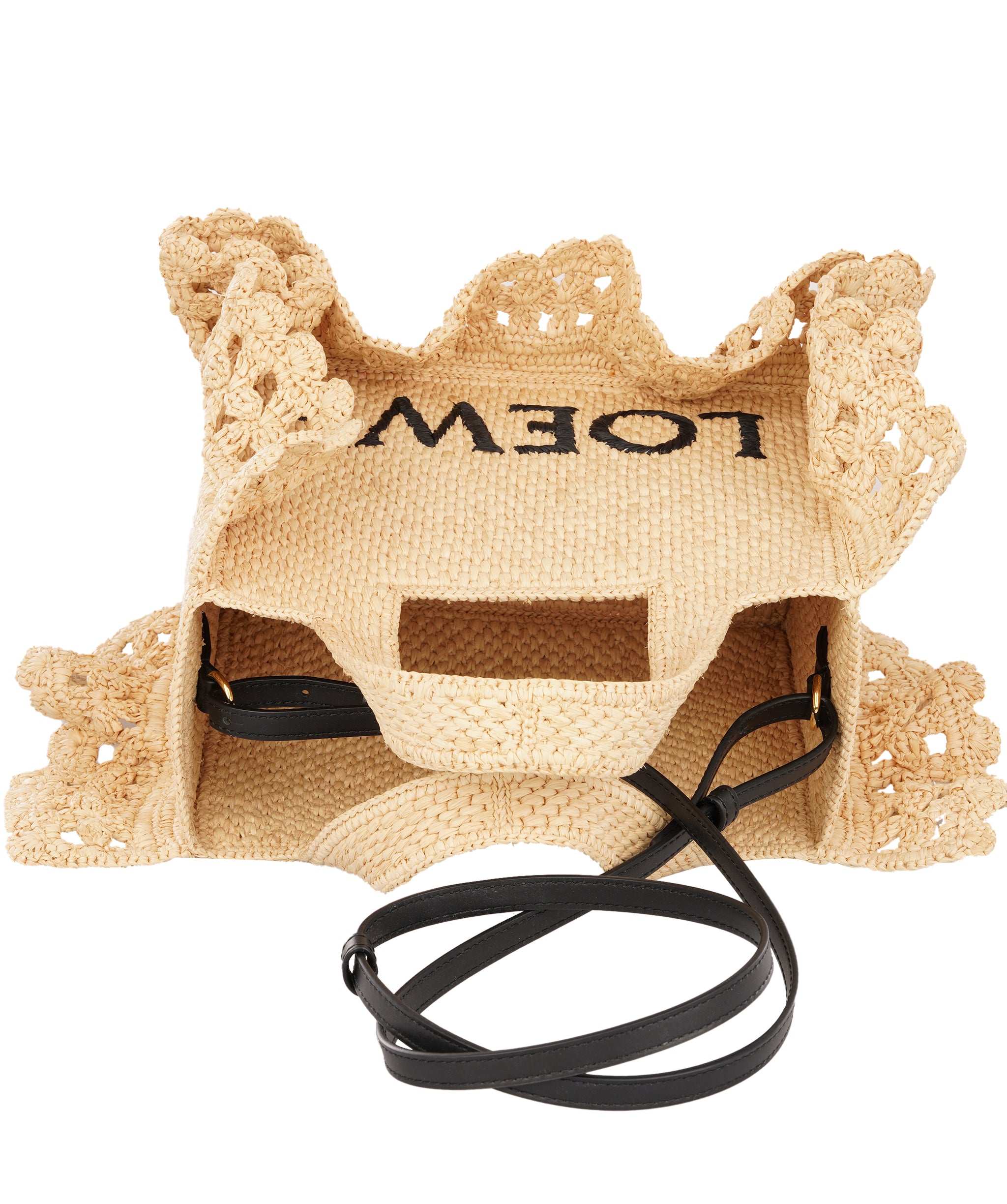 Loewe x Paula's Beige Ibiza Font Ruffla Tote Bag ALTC1186