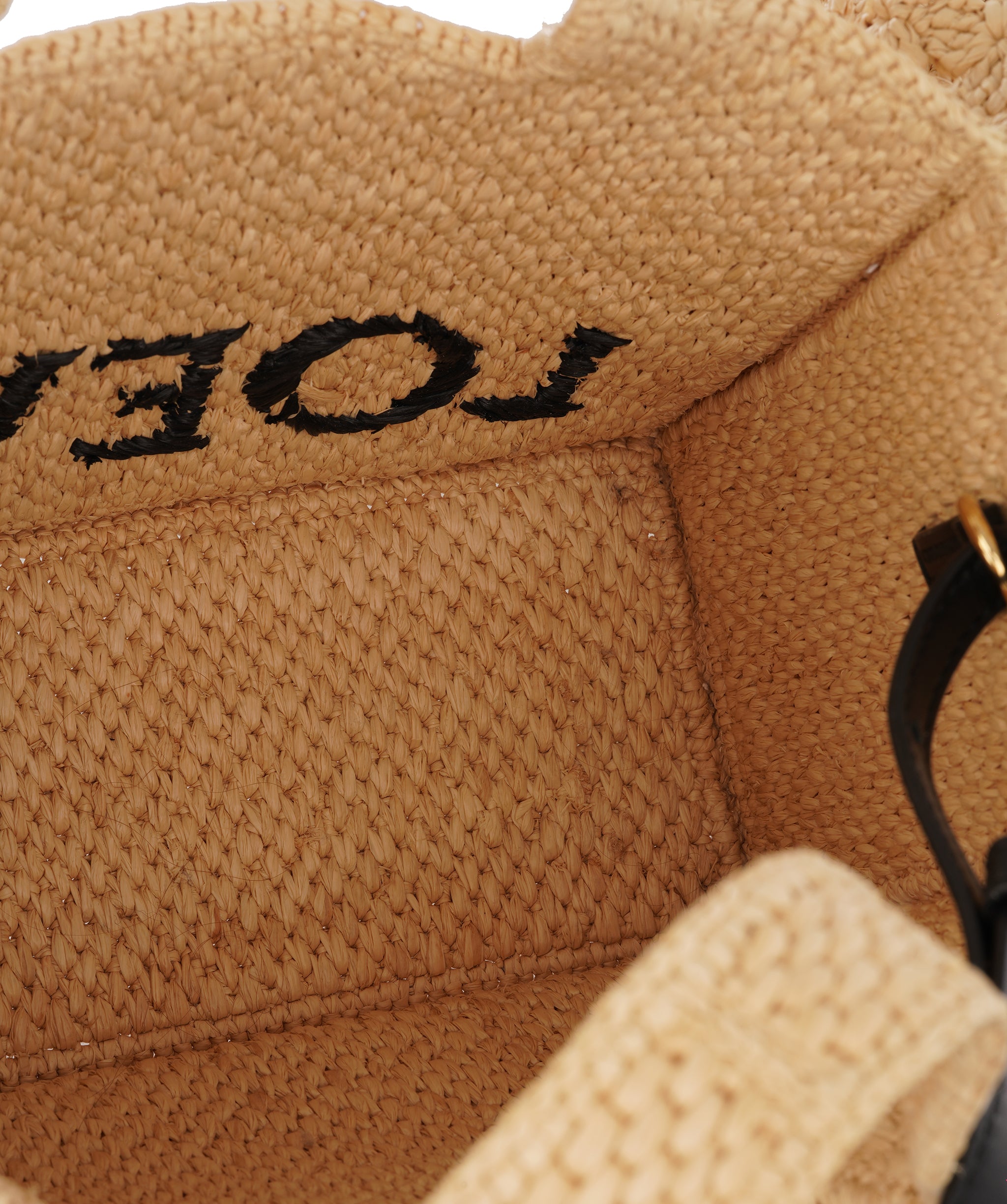 Loewe x Paula's Beige Ibiza Font Ruffla Tote Bag ALTC1186