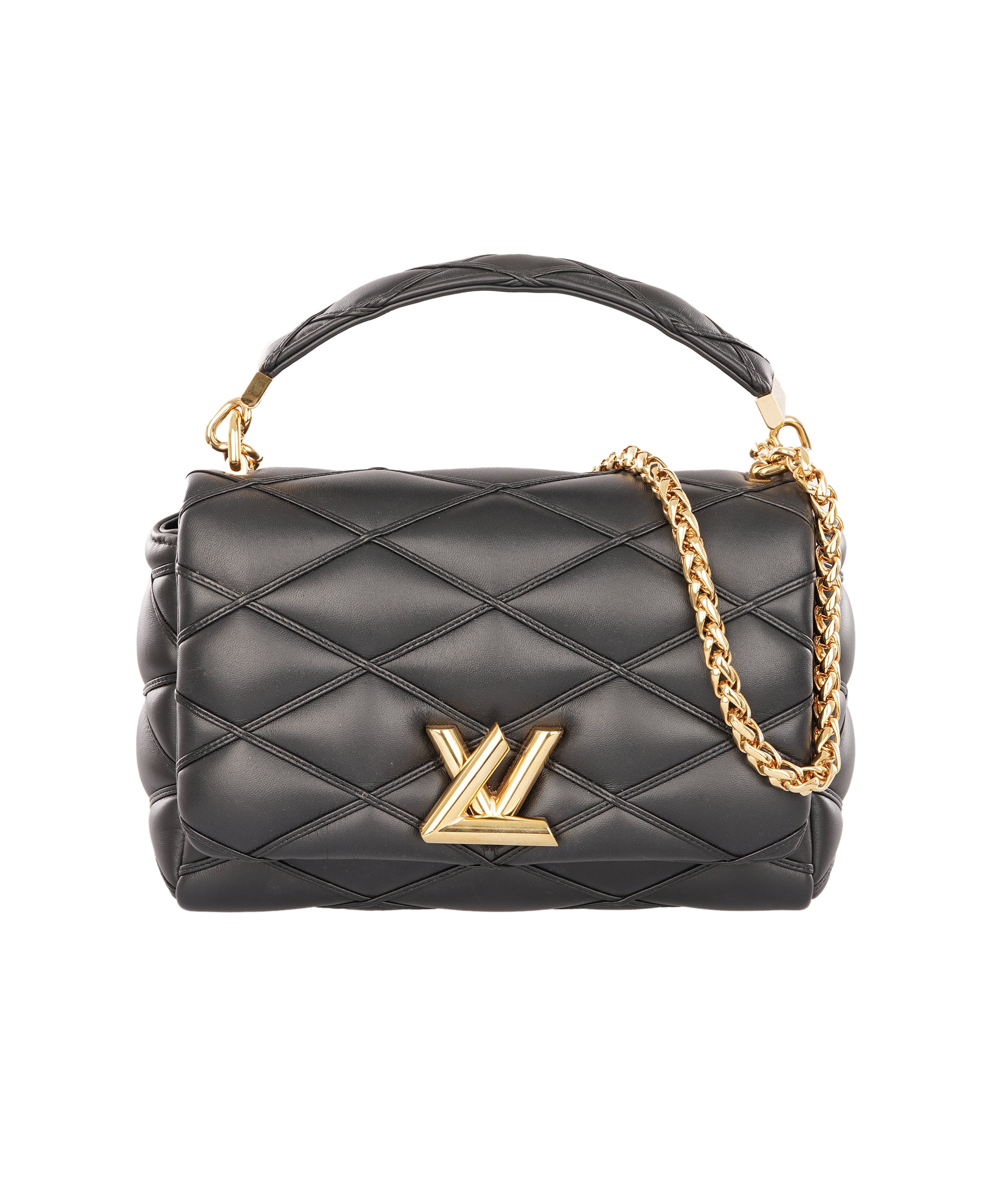 Louis Vuttion Black Paddded Lambskin Leather GO-14 MM Bag ALTC1189