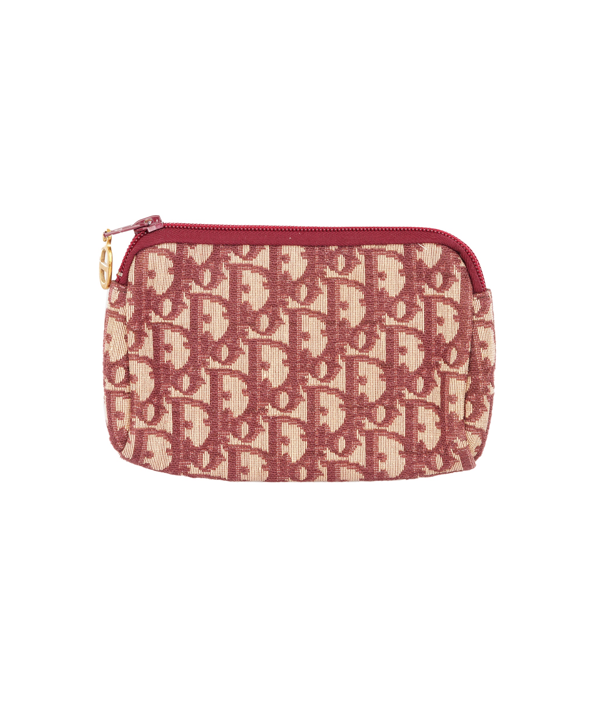 Christian Dior Burgundy and Beige Trotter Monogram Oblique Canvas Coin Pouch ALC4365