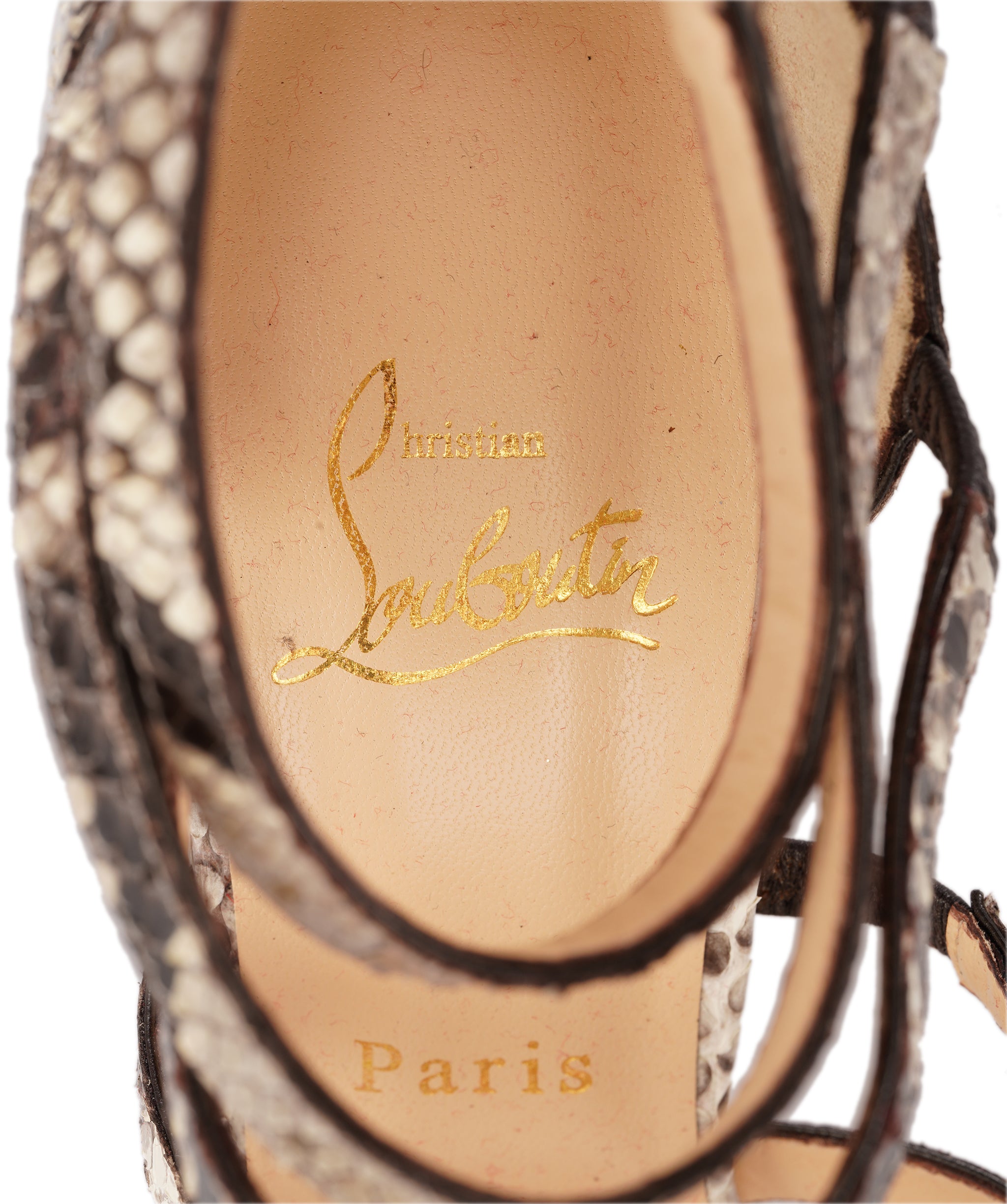 Christian Louboutin Python Caged Strappy Sandals ALC4354