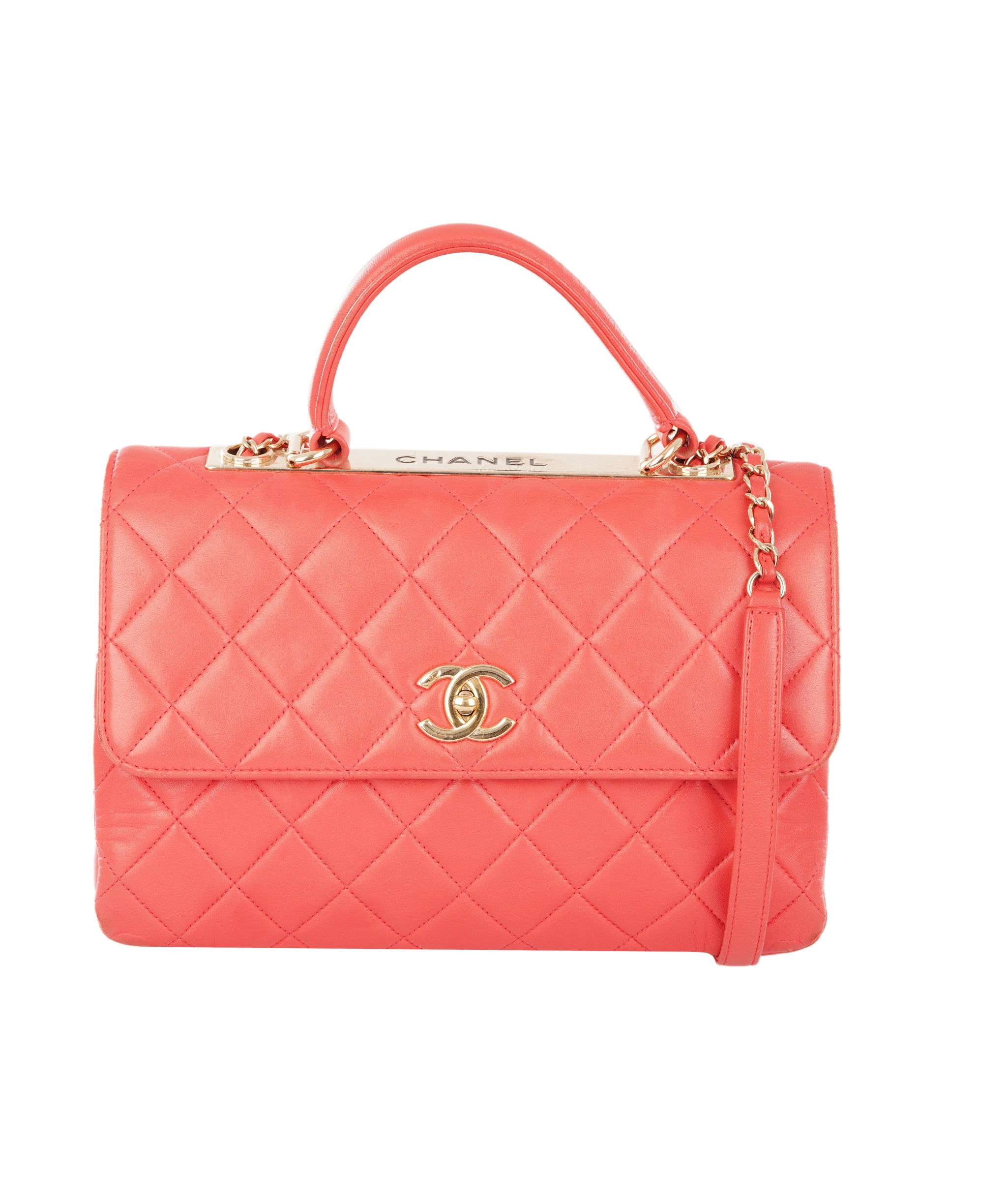 Chanel Coral Trendy CC Top Handle Flap Bag ALC4361