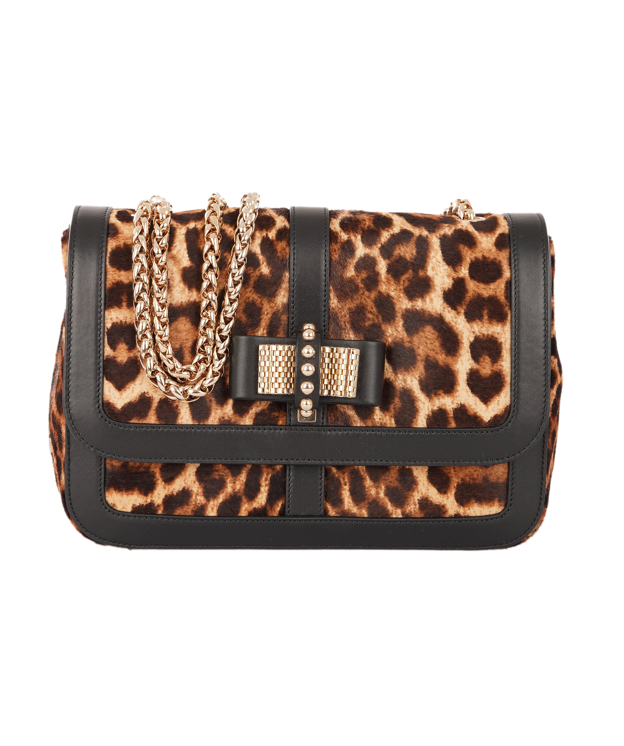 Christian Louboutin Leopard Print Pony Hair Sweet Charity Small Shoulder Bag ALC4347