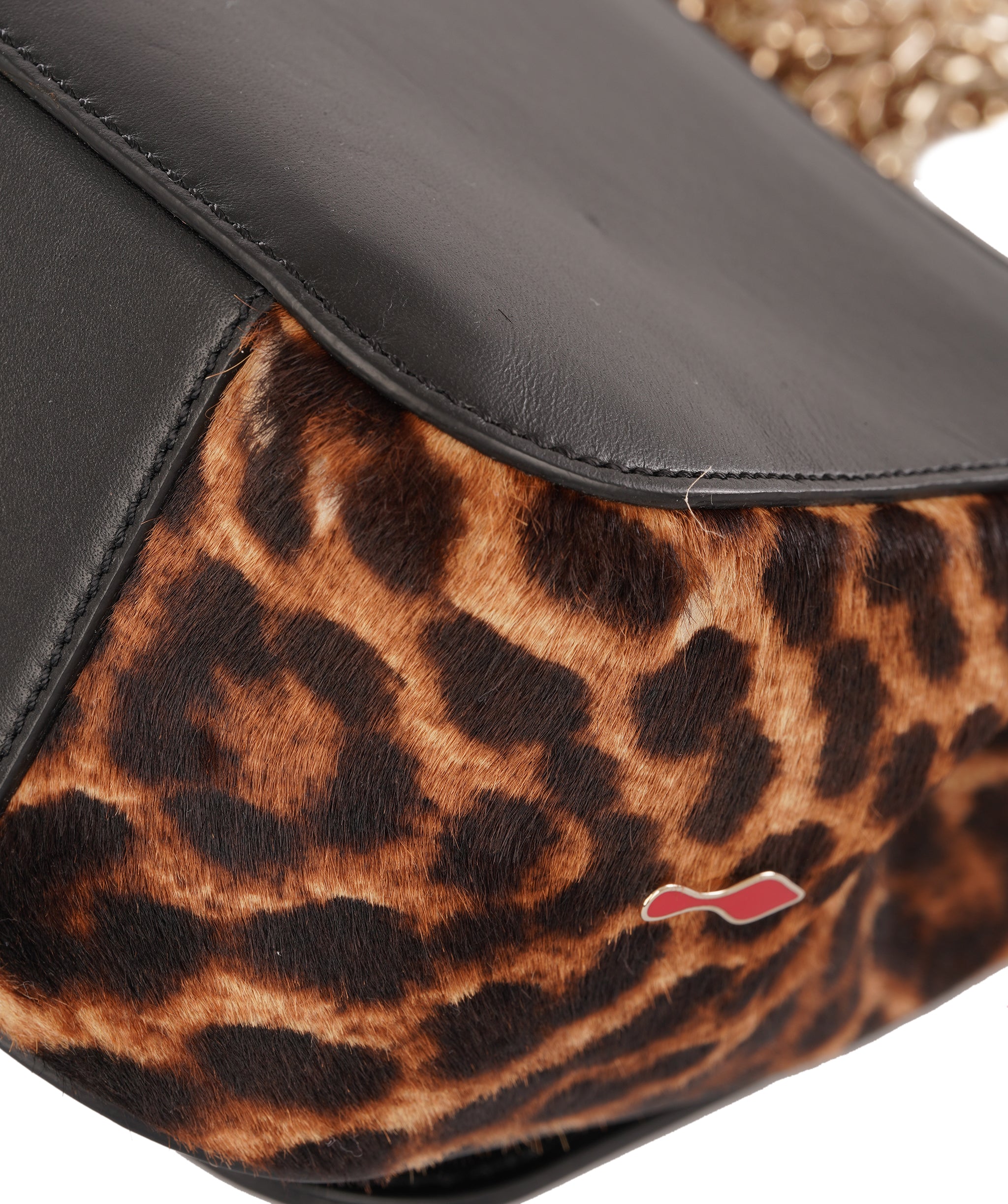 Christian Louboutin Leopard Print Pony Hair Sweet Charity Small Shoulder Bag ALC4347