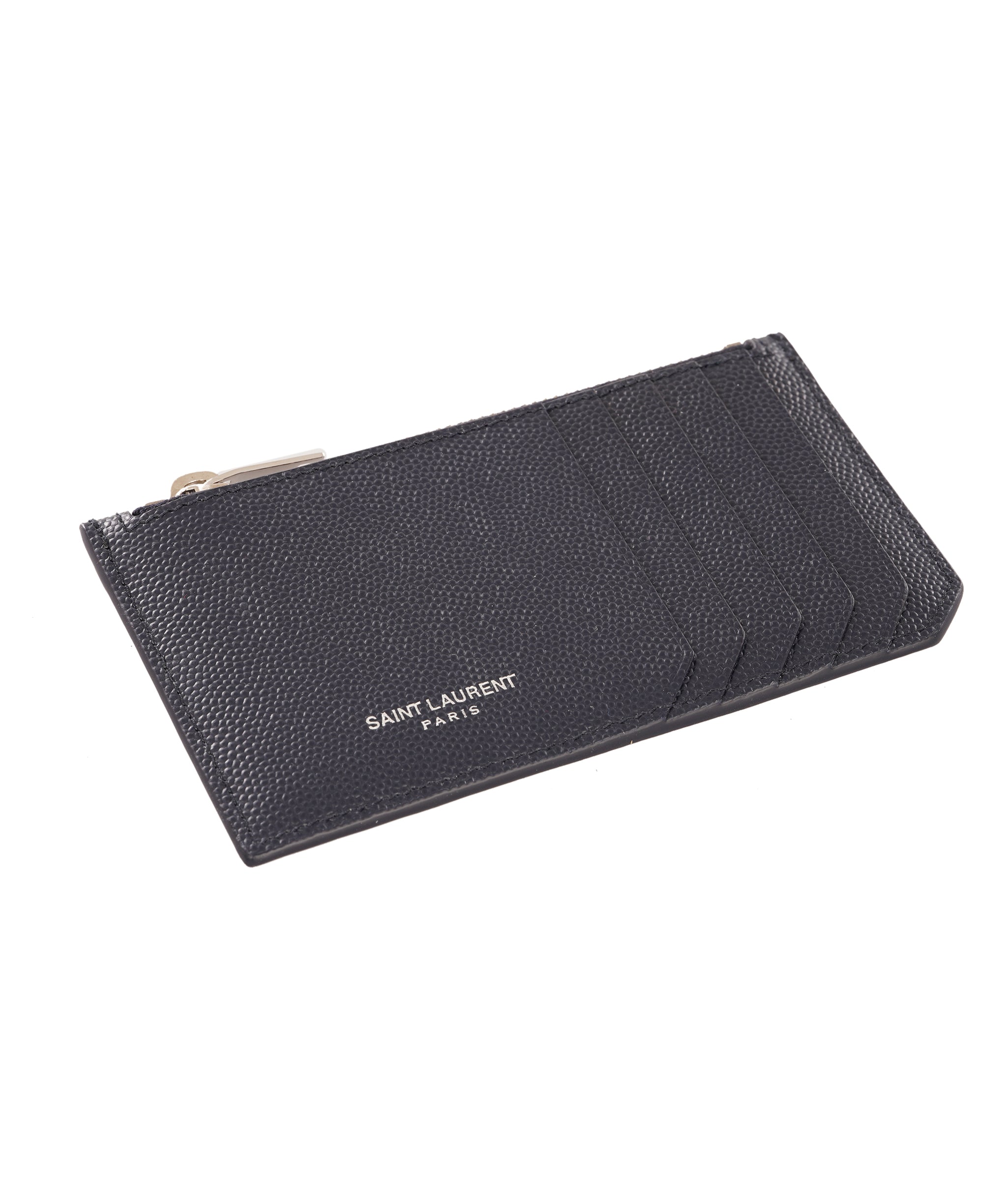 Yves Saint Laurent Navy Blue Leather 5 Fragment Zipped Card Case ALC4344