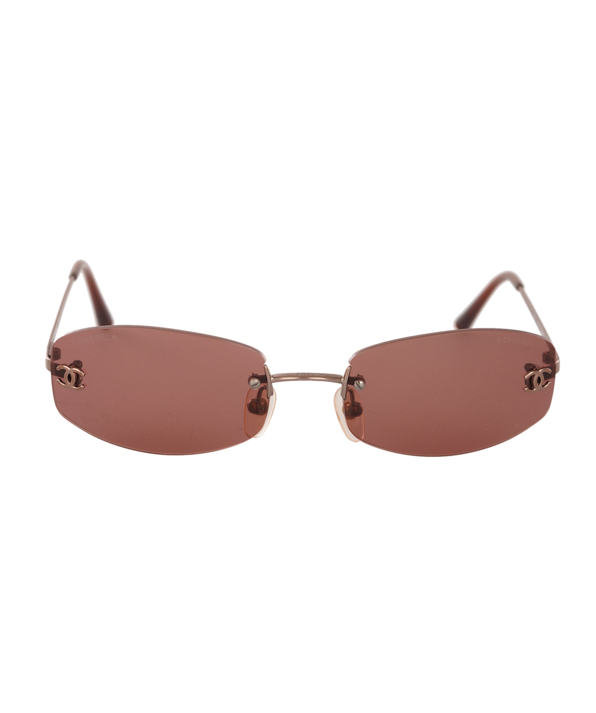 Chanel Vintage Rose-Pink Rimless CC Sunglasses ALC4337