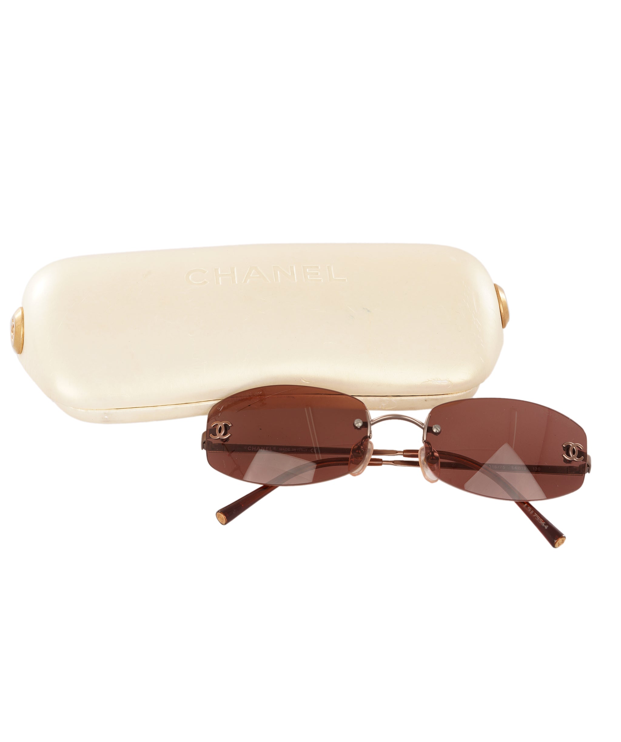 Chanel Vintage Rose-Pink Rimless CC Sunglasses ALC4337