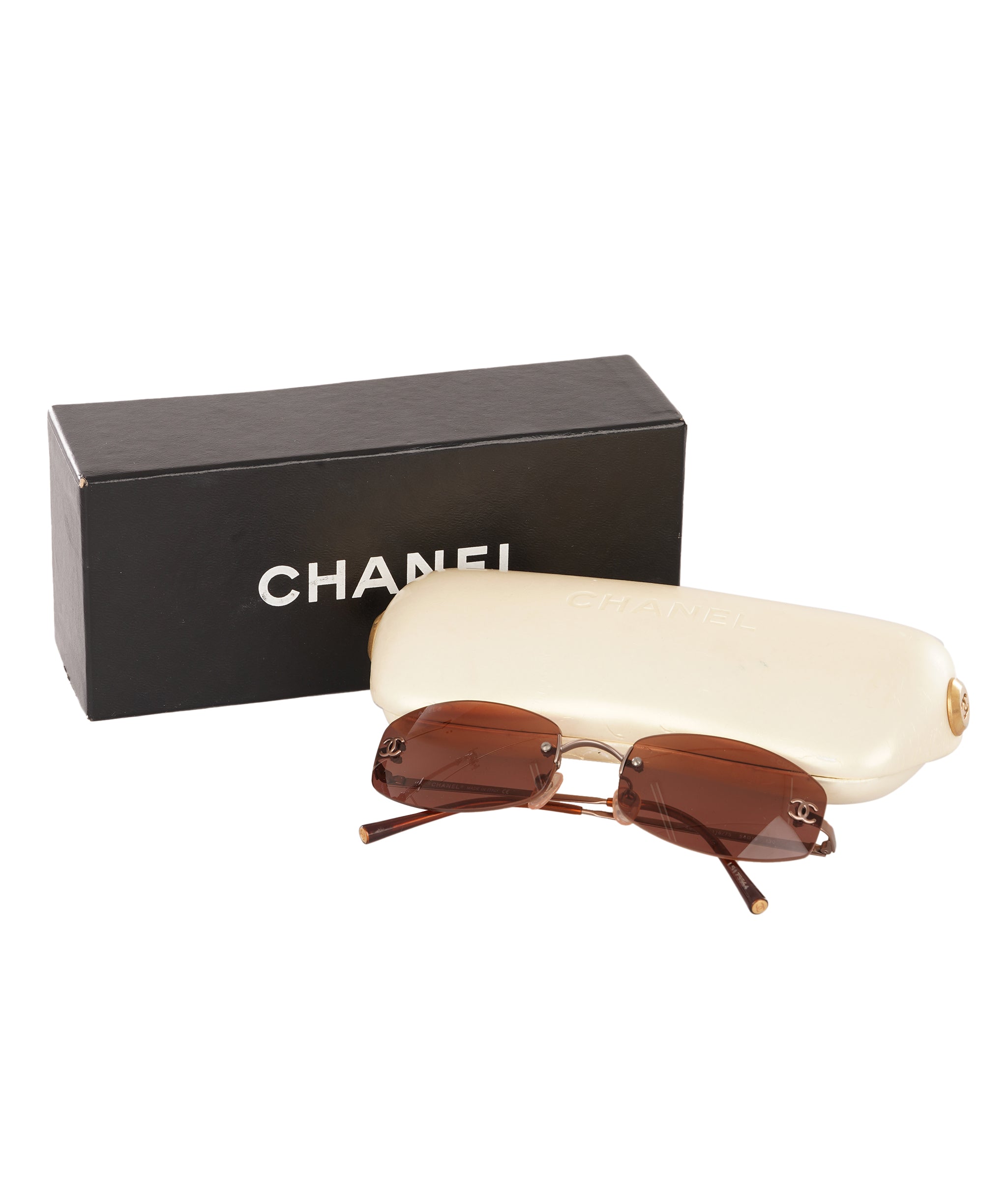 Chanel Vintage Rose-Pink Rimless CC Sunglasses ALC4337