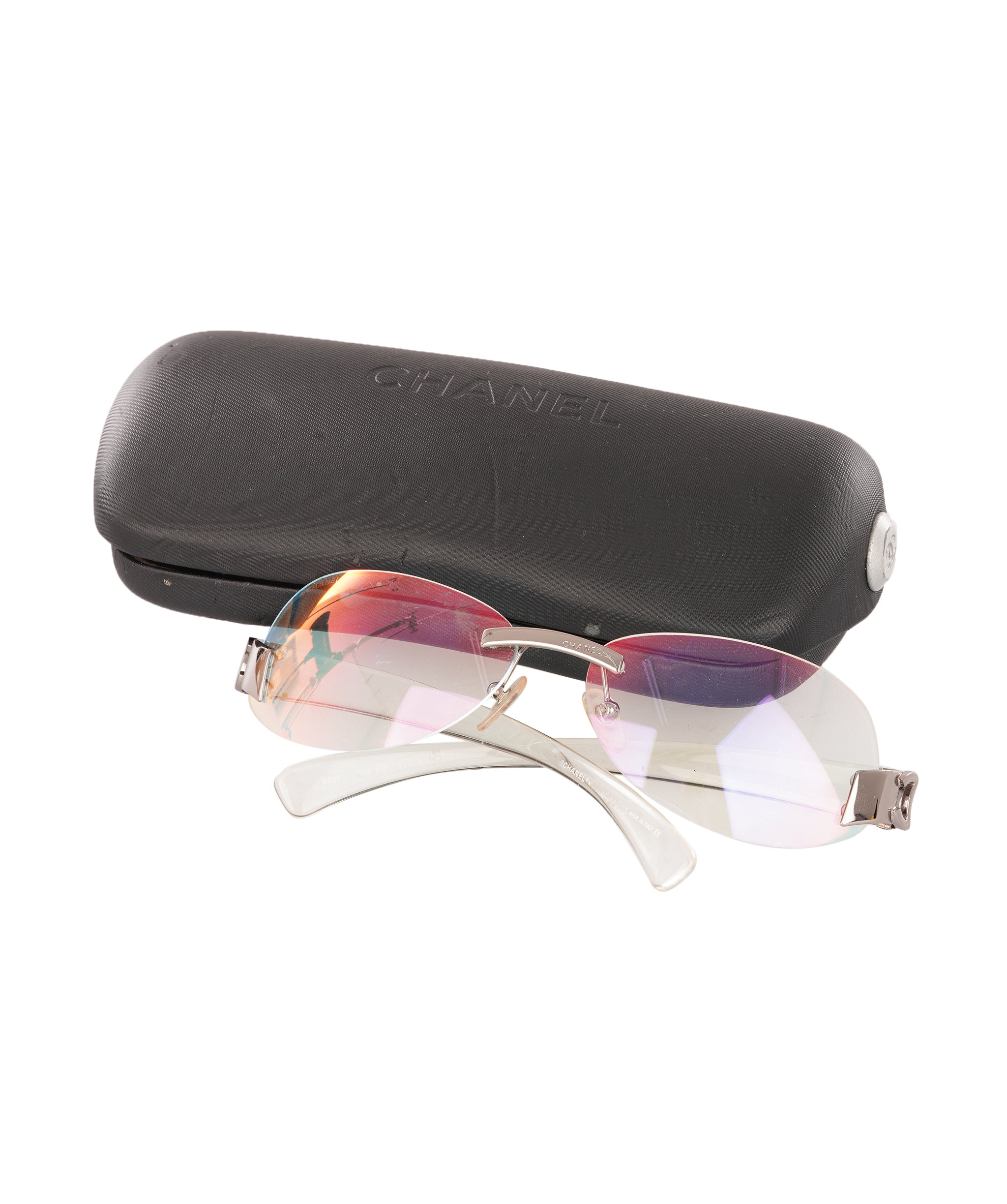 Chanel Vintage Transparent Rimless CC Sunglasses ALC4339