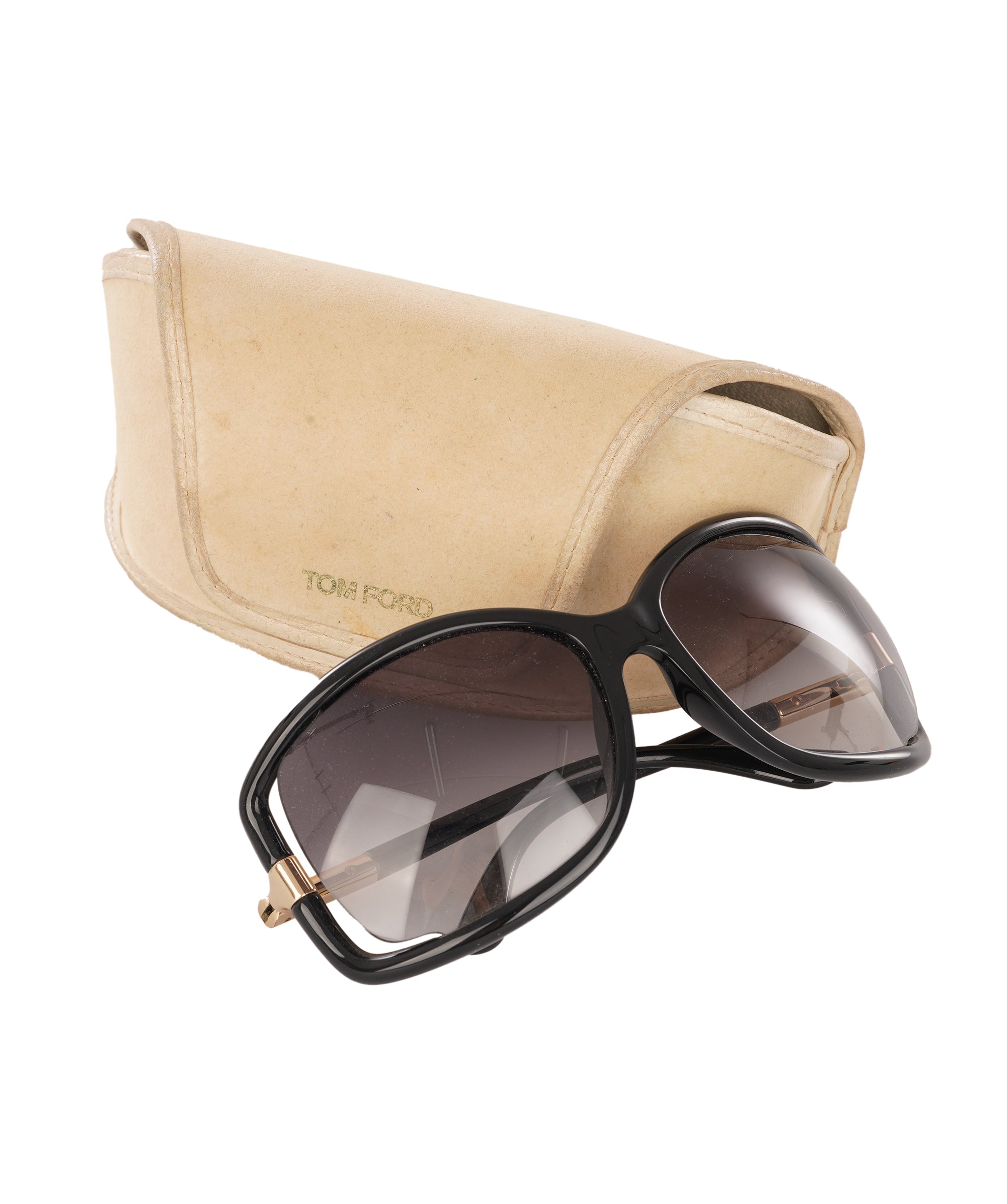 Tom Ford Black Anais Sunglasses with Gold Accents ALC4343