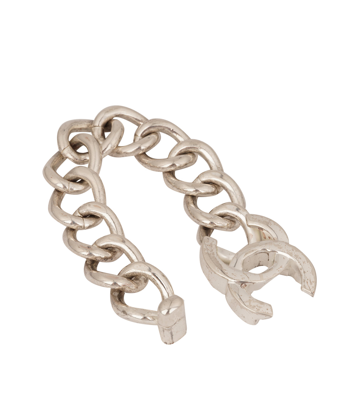 Chanel CC Turnlock Bracelet Silver AKC1555