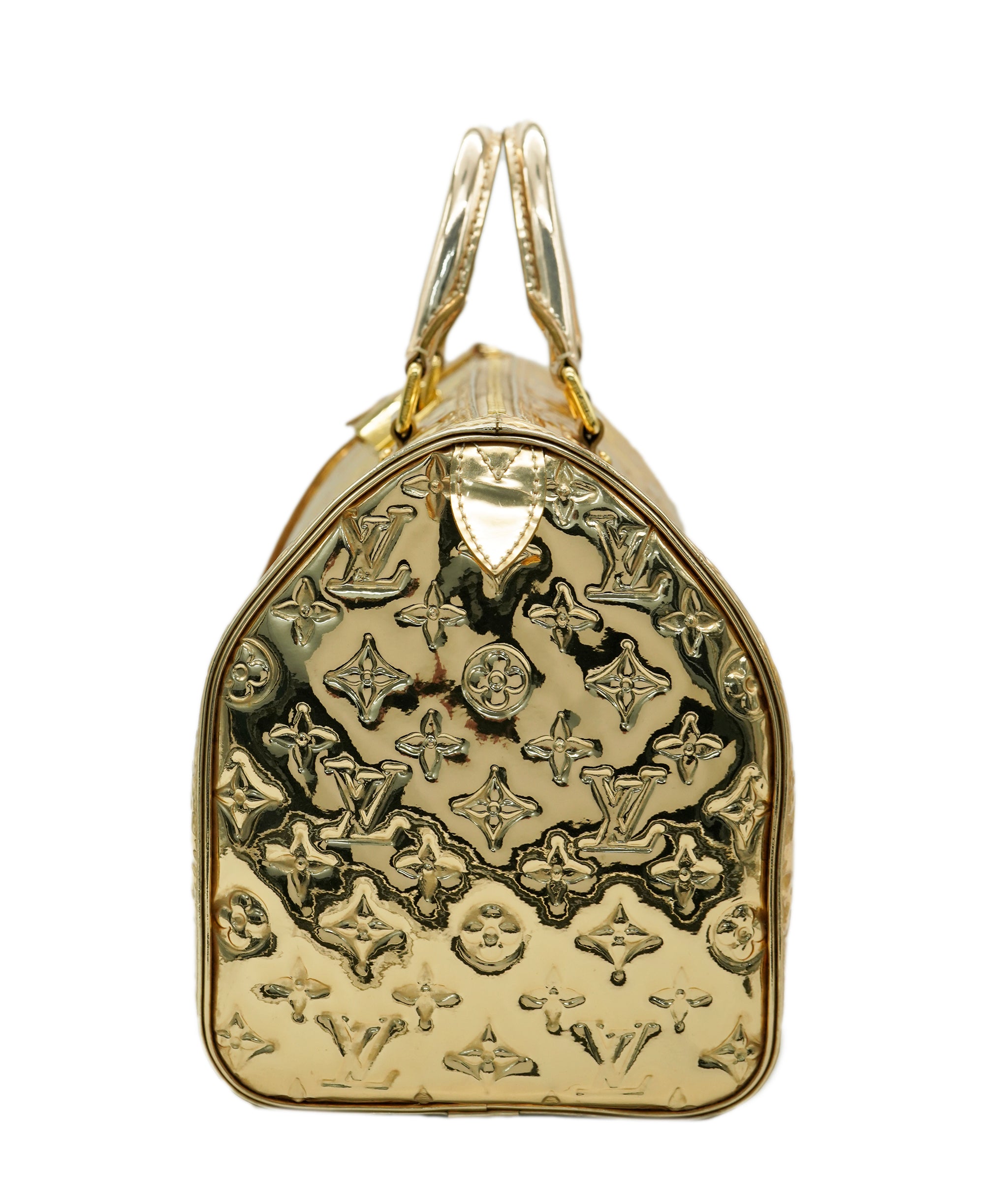 LOUIS VUITTON Monogram Mirror Speedy 30 Hand Bag Gold Dore - DBXS1748