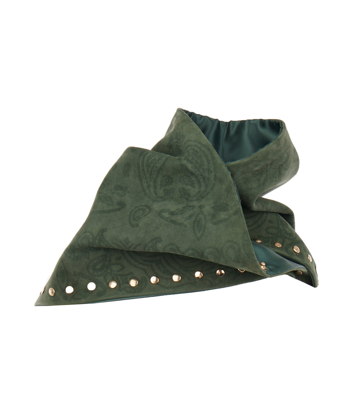 Studded Small Bandanna Scarf Forest Green ALC4405