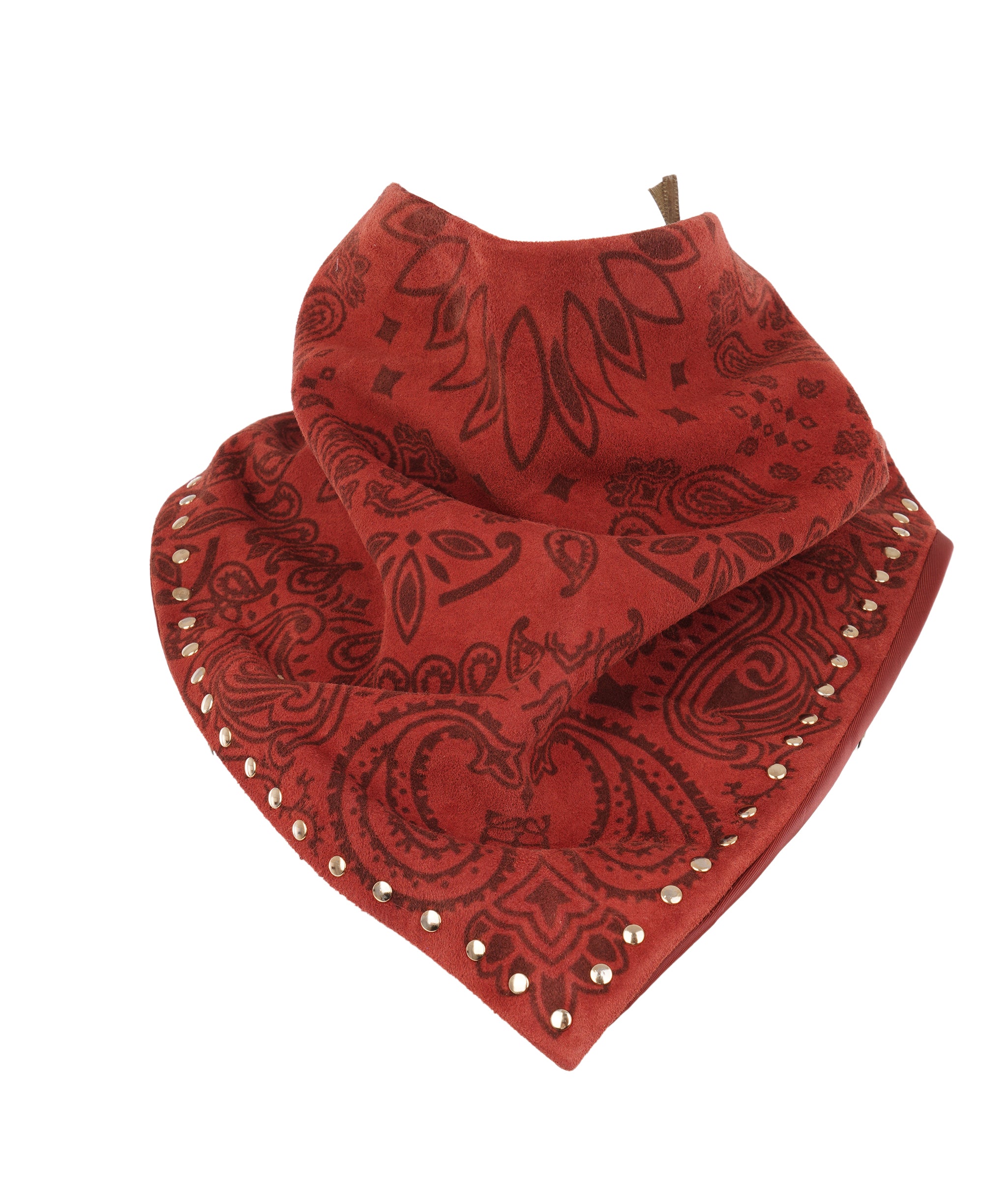 Studded Small Bandanna Scarf Marron ALC4407