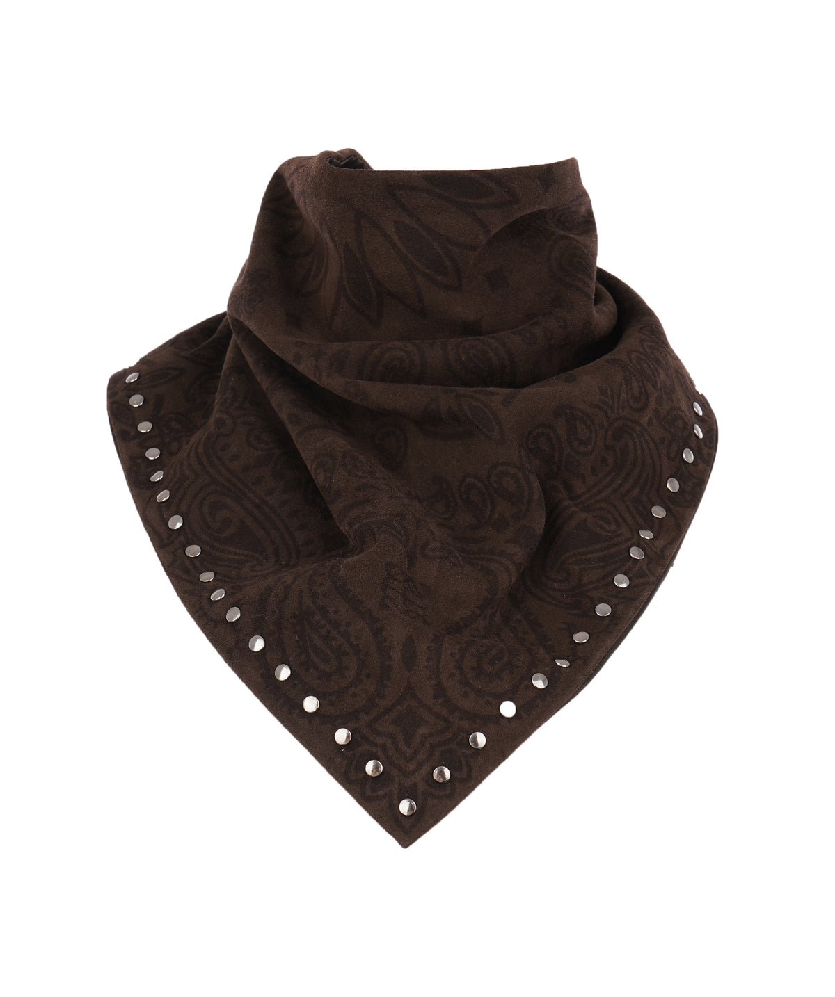 Studded Small Bandanna Scarf Brown ALC4402