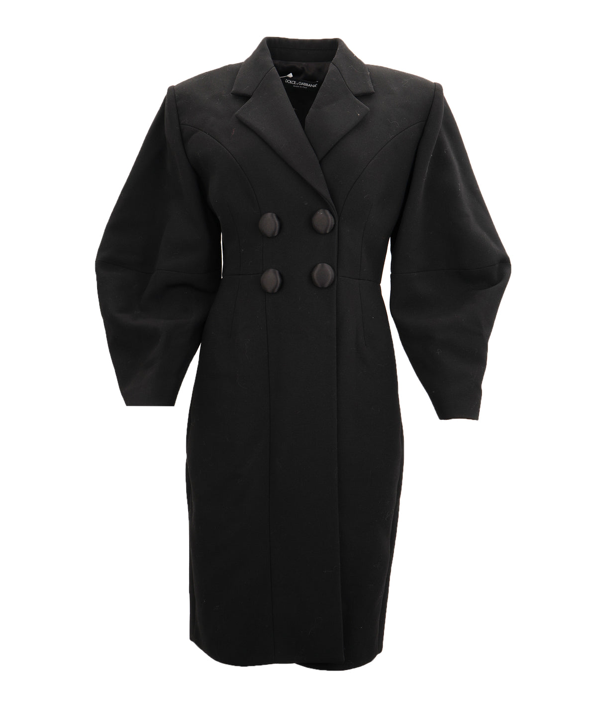Dolce & Gabbana Black Double-Breasted Wool Coat ANC2079