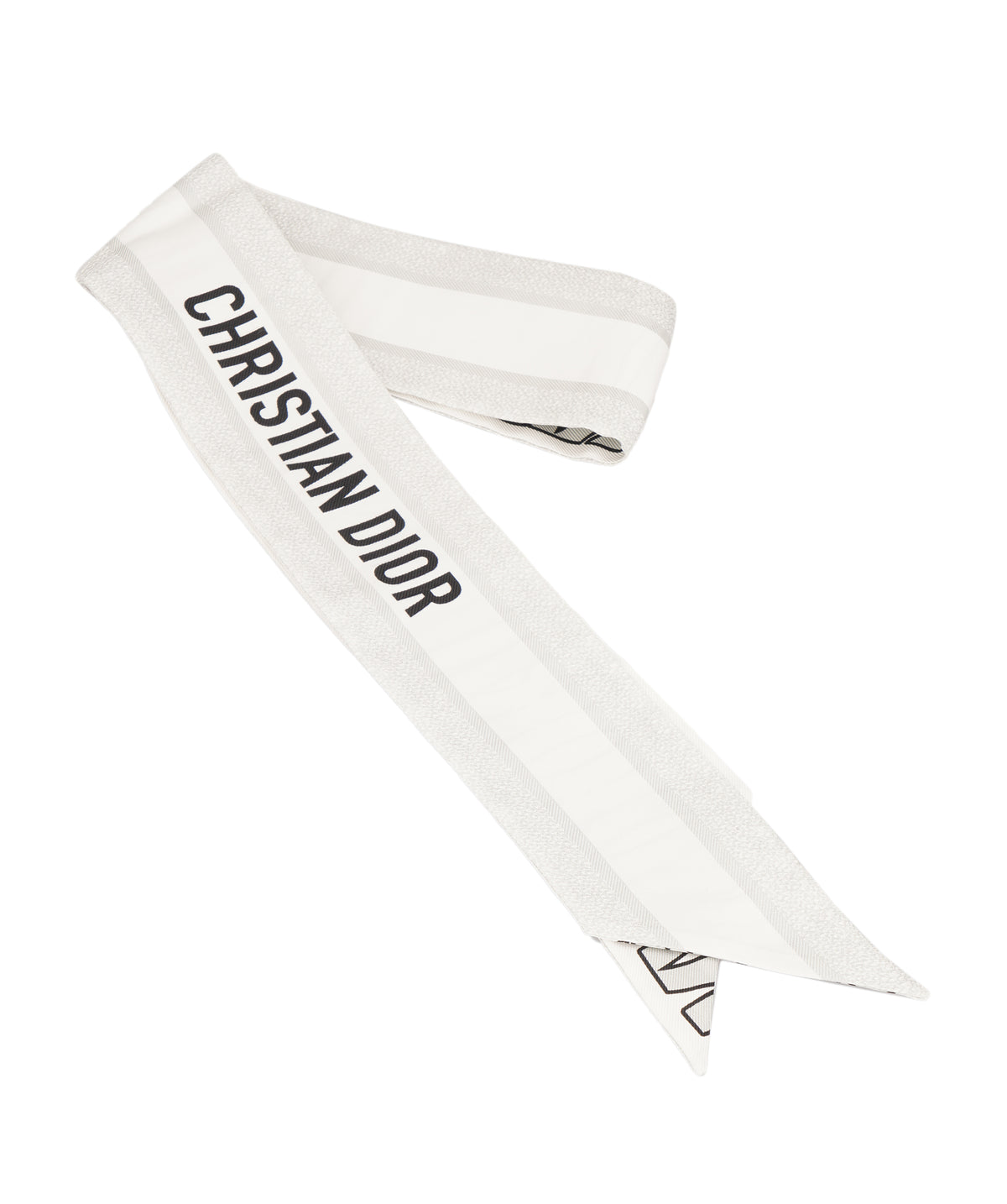 Christian Dior White Miss Dior Mitzah Silk Scarf ANL0165