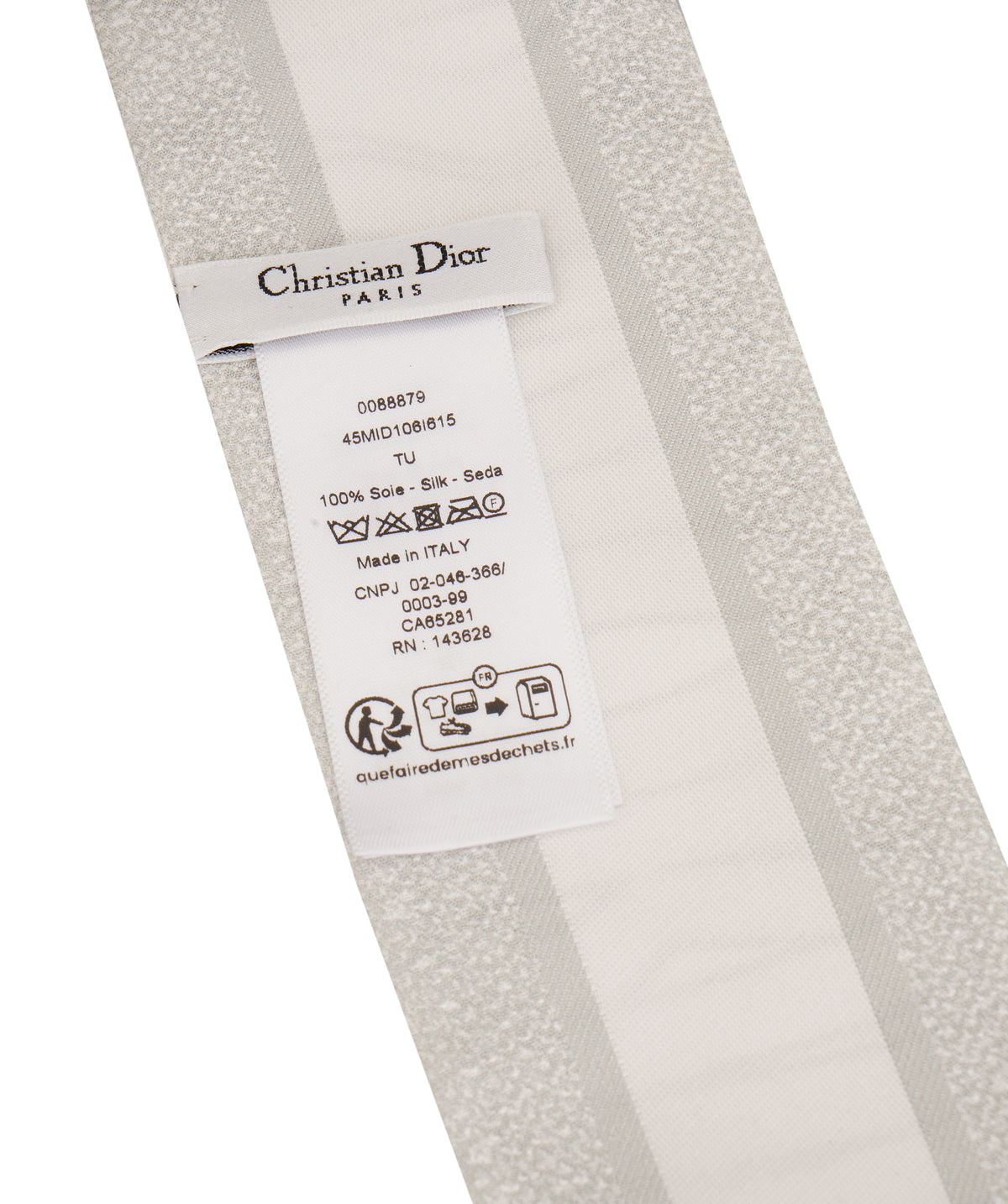 Christian Dior White Miss Dior Mitzah Silk Scarf ANL0165