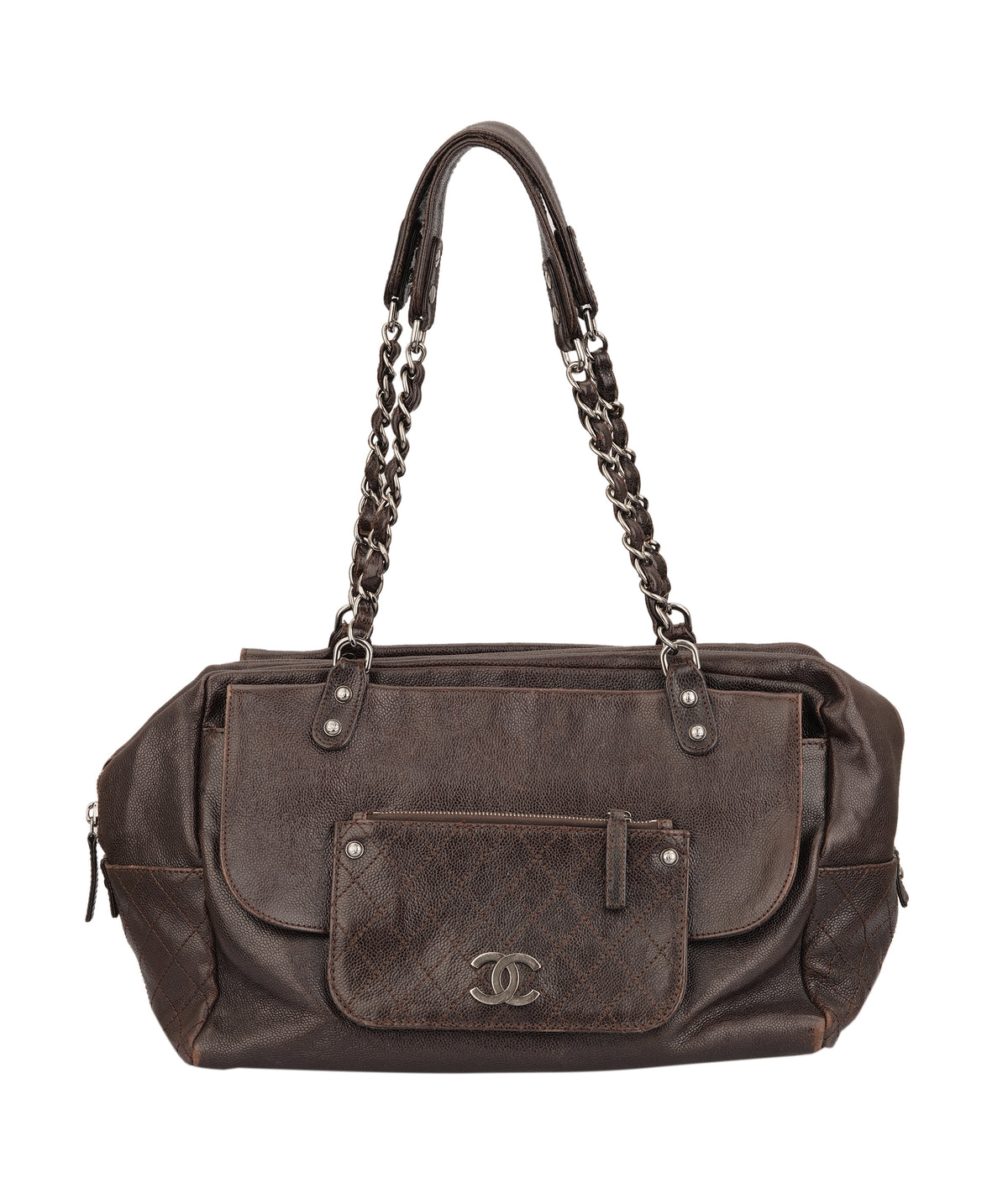Chanel Brown CC Bowling Shoulder Bag DBXL0159